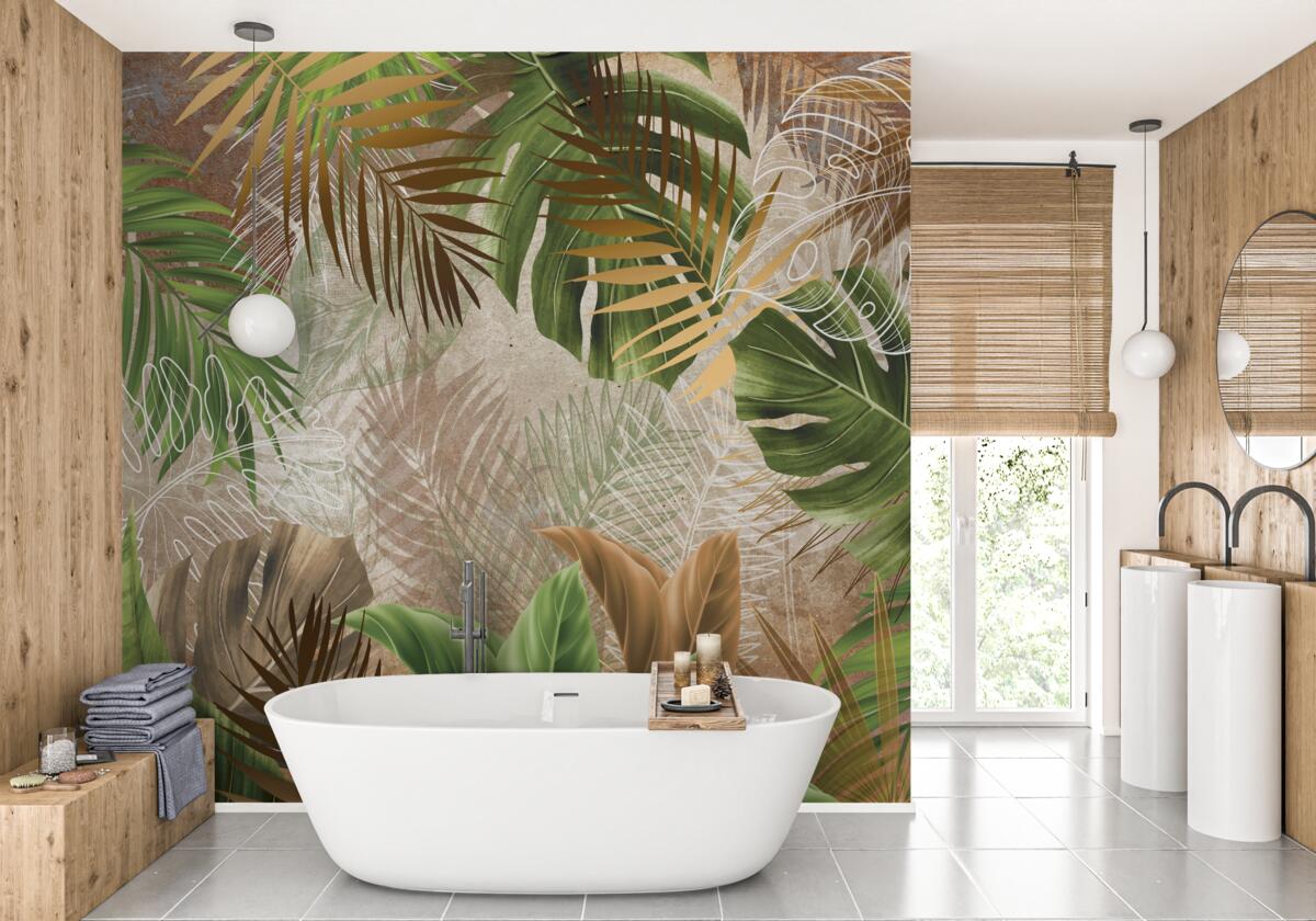 Фотошпалери великі листові пластинки тропічних лісів