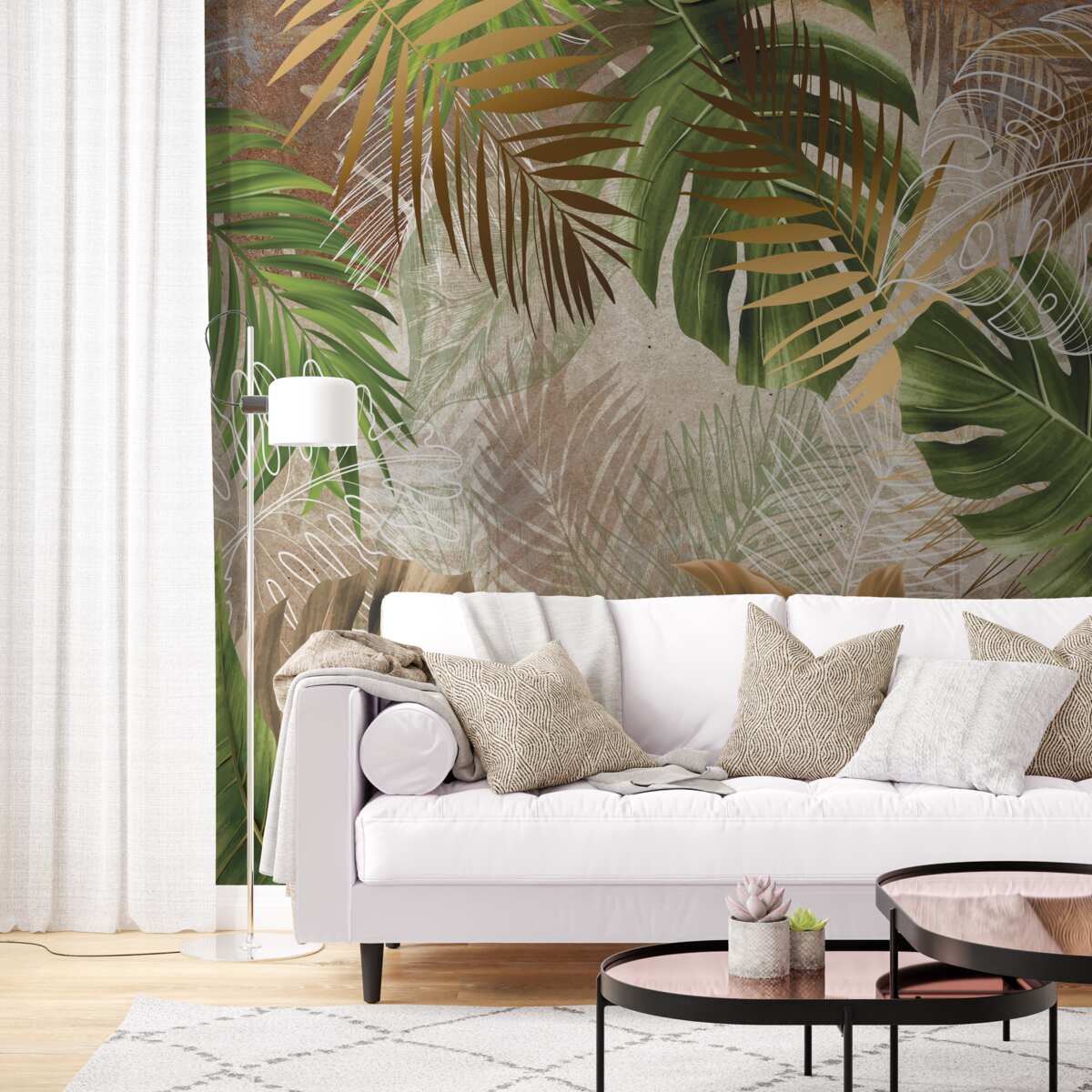 Фотошпалери великі листові пластинки тропічних лісів