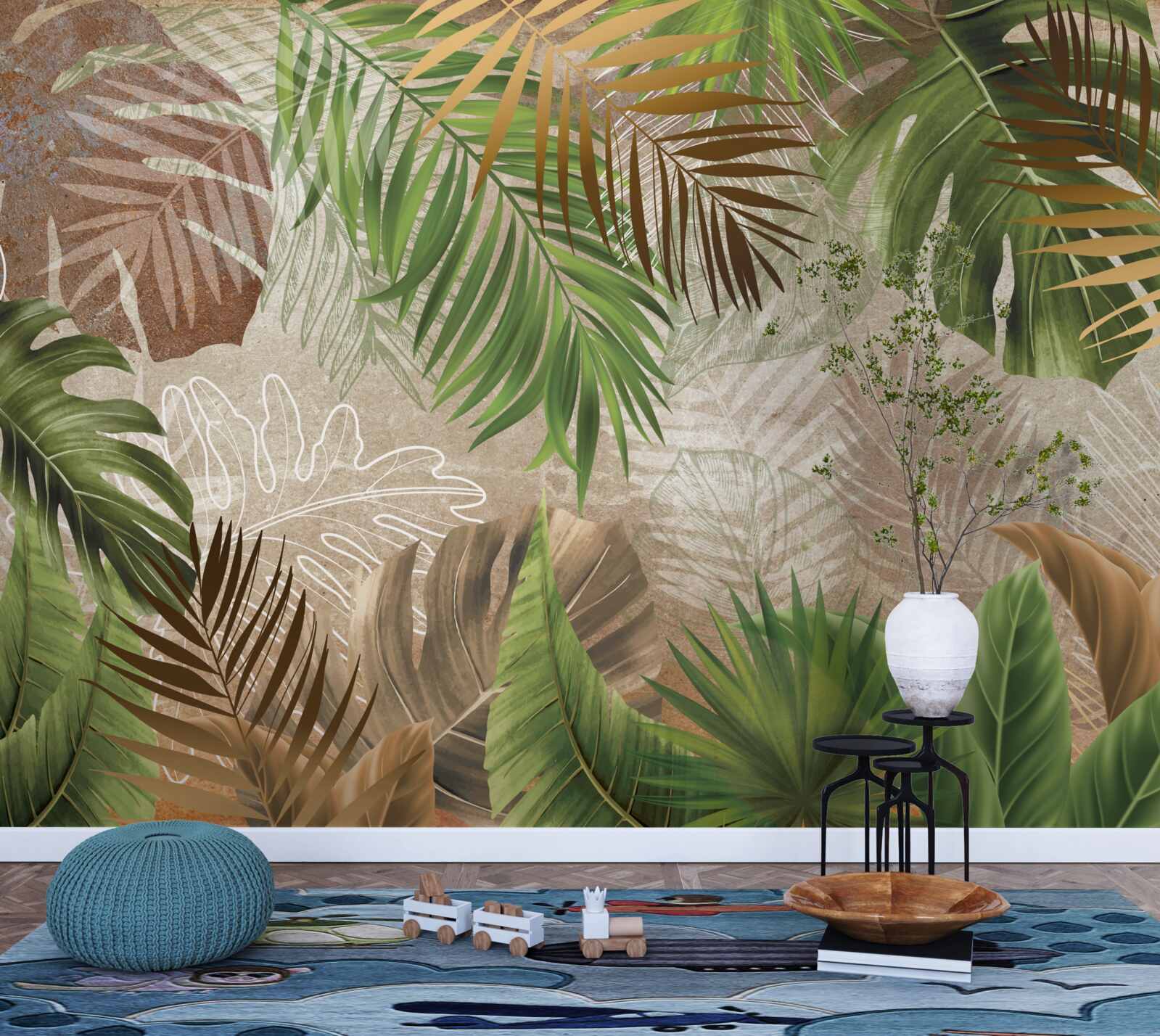 Фотошпалери різноманітність зелених папоротей