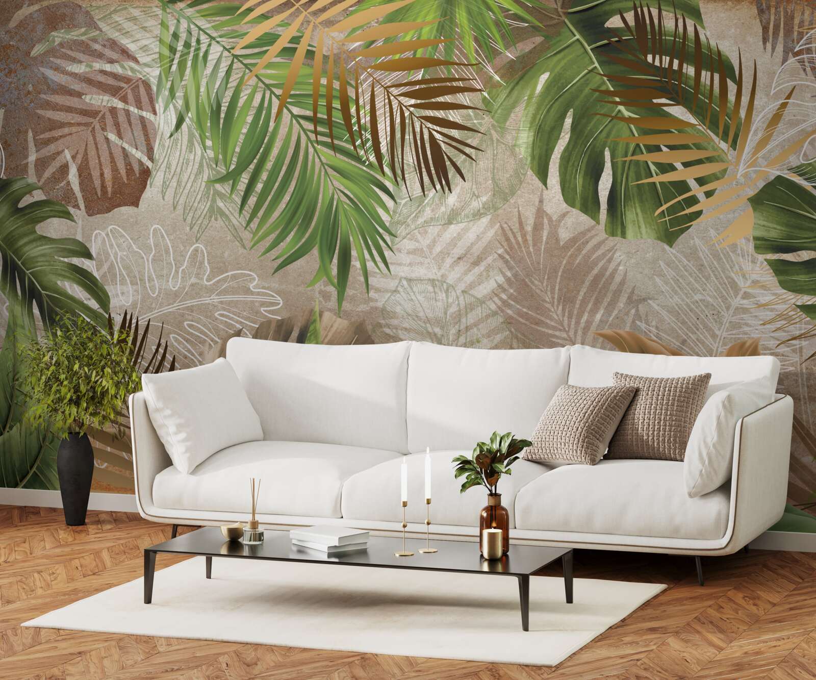 Фотошпалери різноманітність зелених папоротей