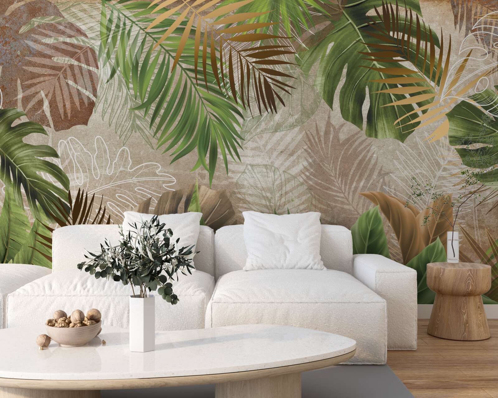 Фотошпалери різноманітність зелених папоротей