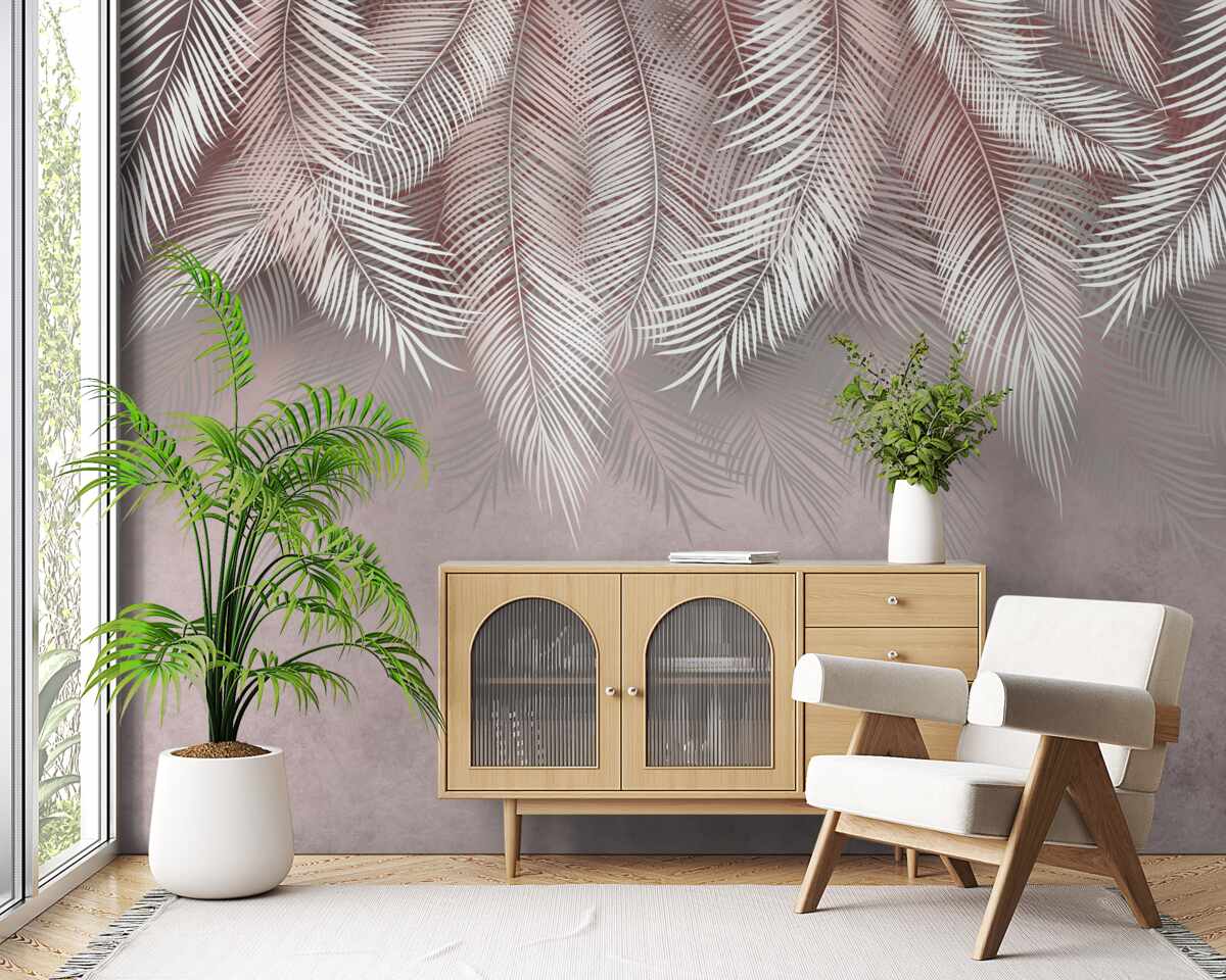 Фотошпалери світлі папороті, що звисають