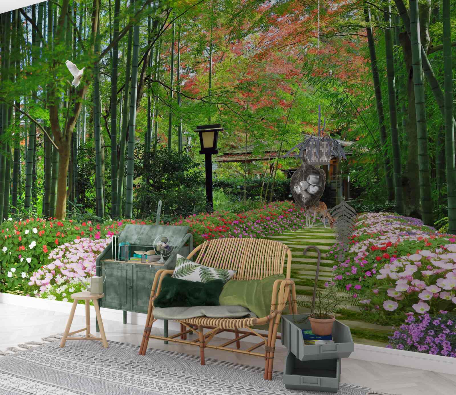 Фотошпалери фото лісу із зеленню та стежкою