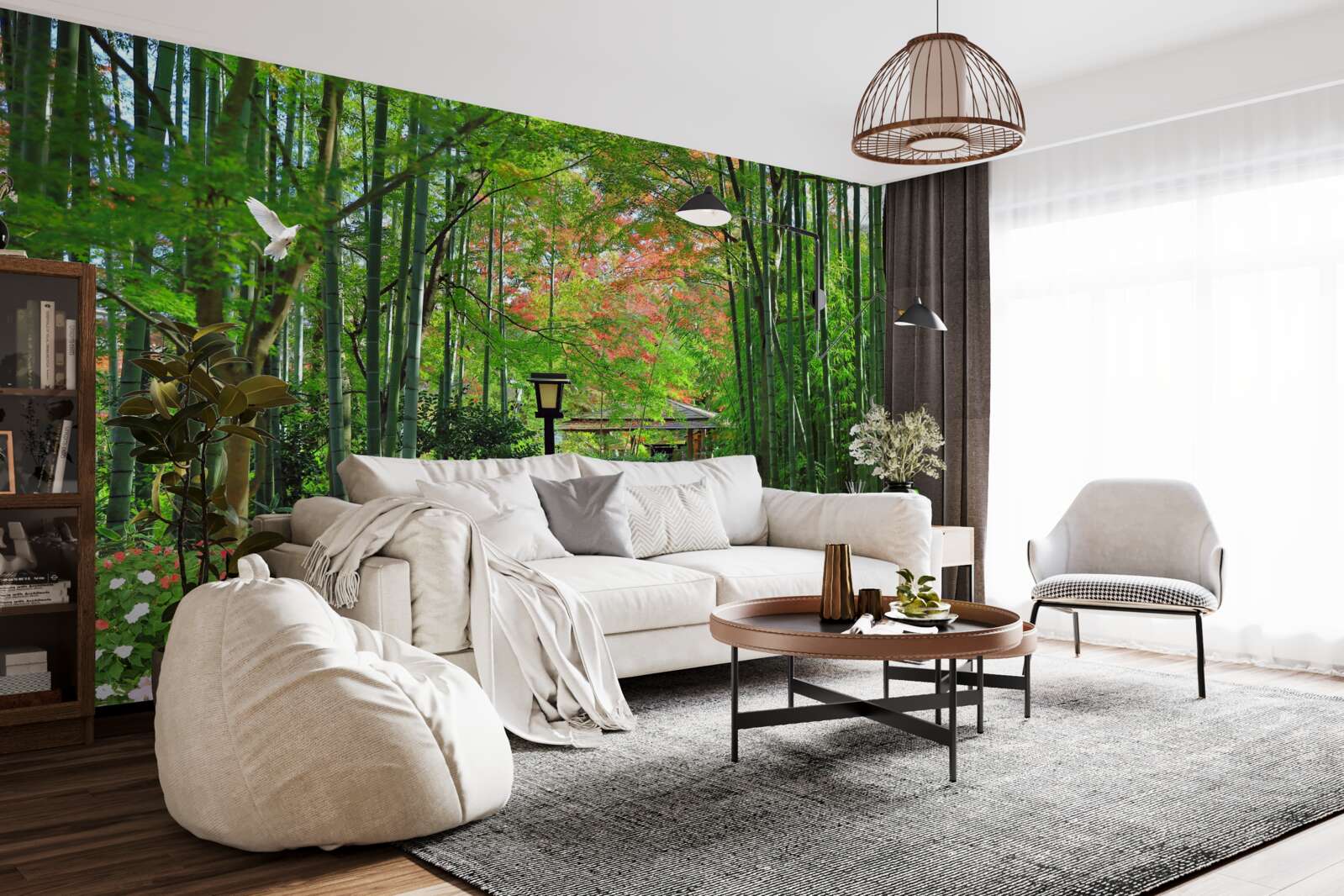 Фотошпалери фото лісу із зеленню та стежкою