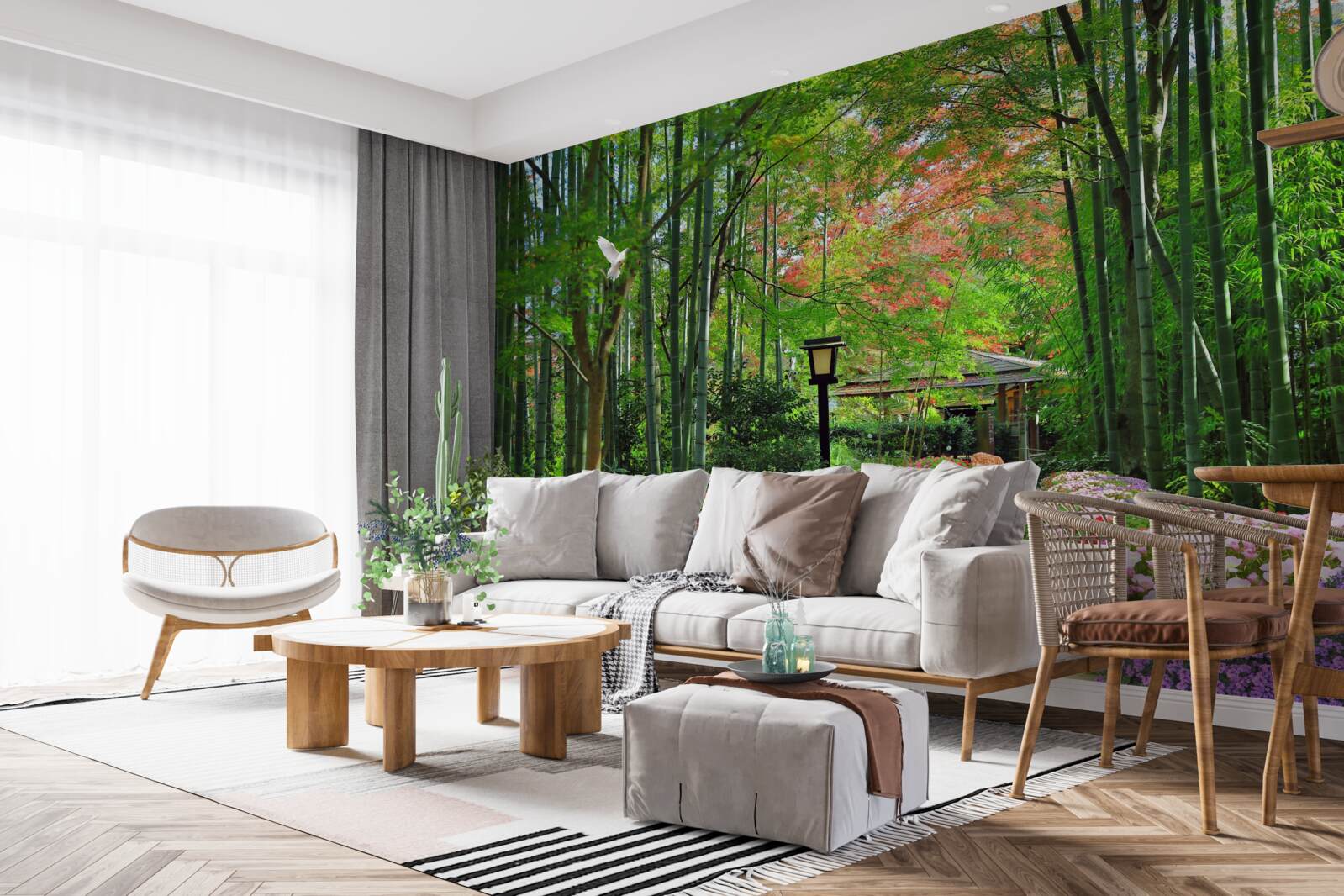 Фотошпалери фото лісу із зеленню та стежкою