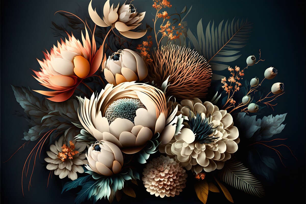 Фотошпалери букет осінніх квітів