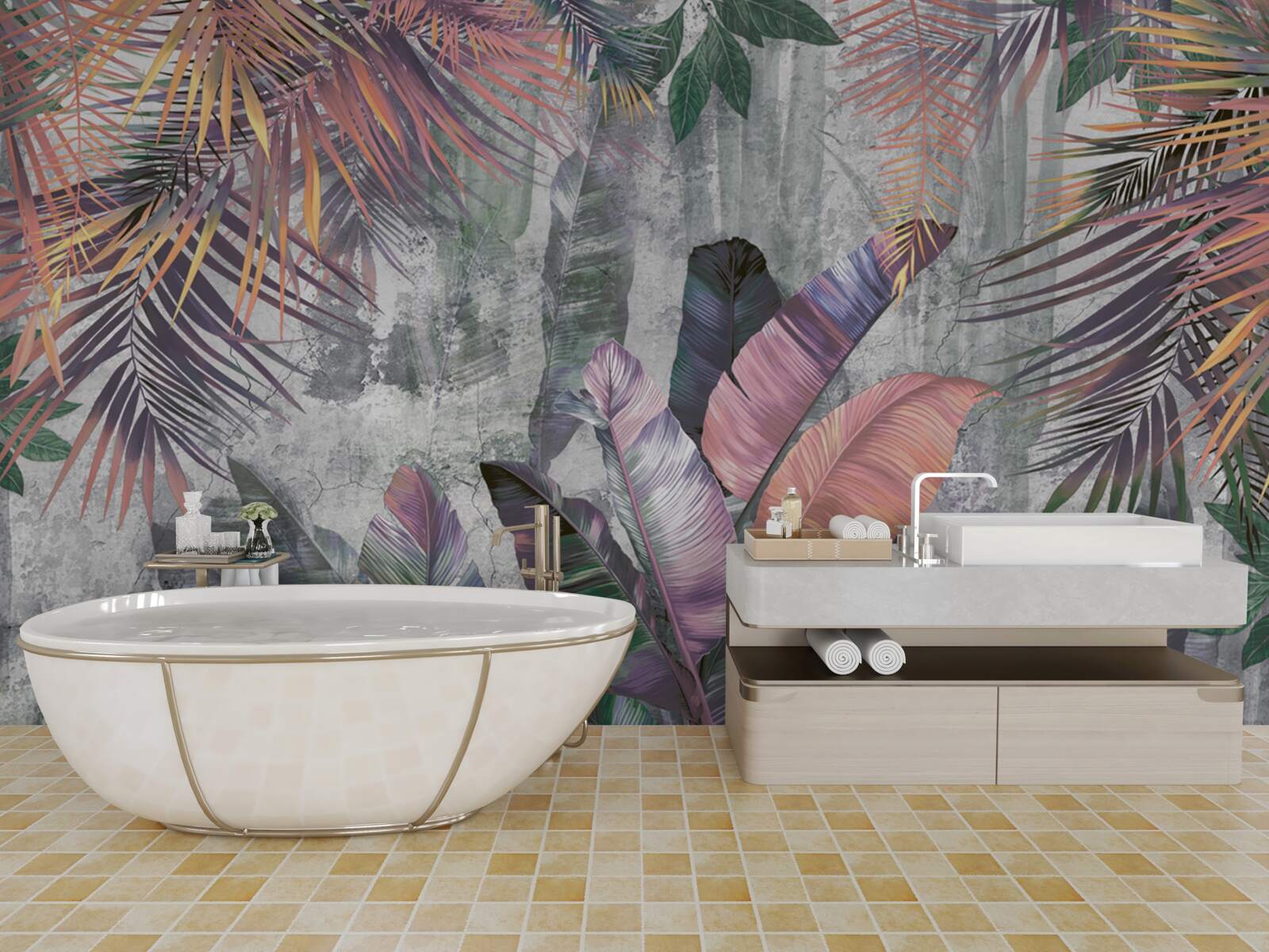 Фотошпалери пишні тропіки під час зливи