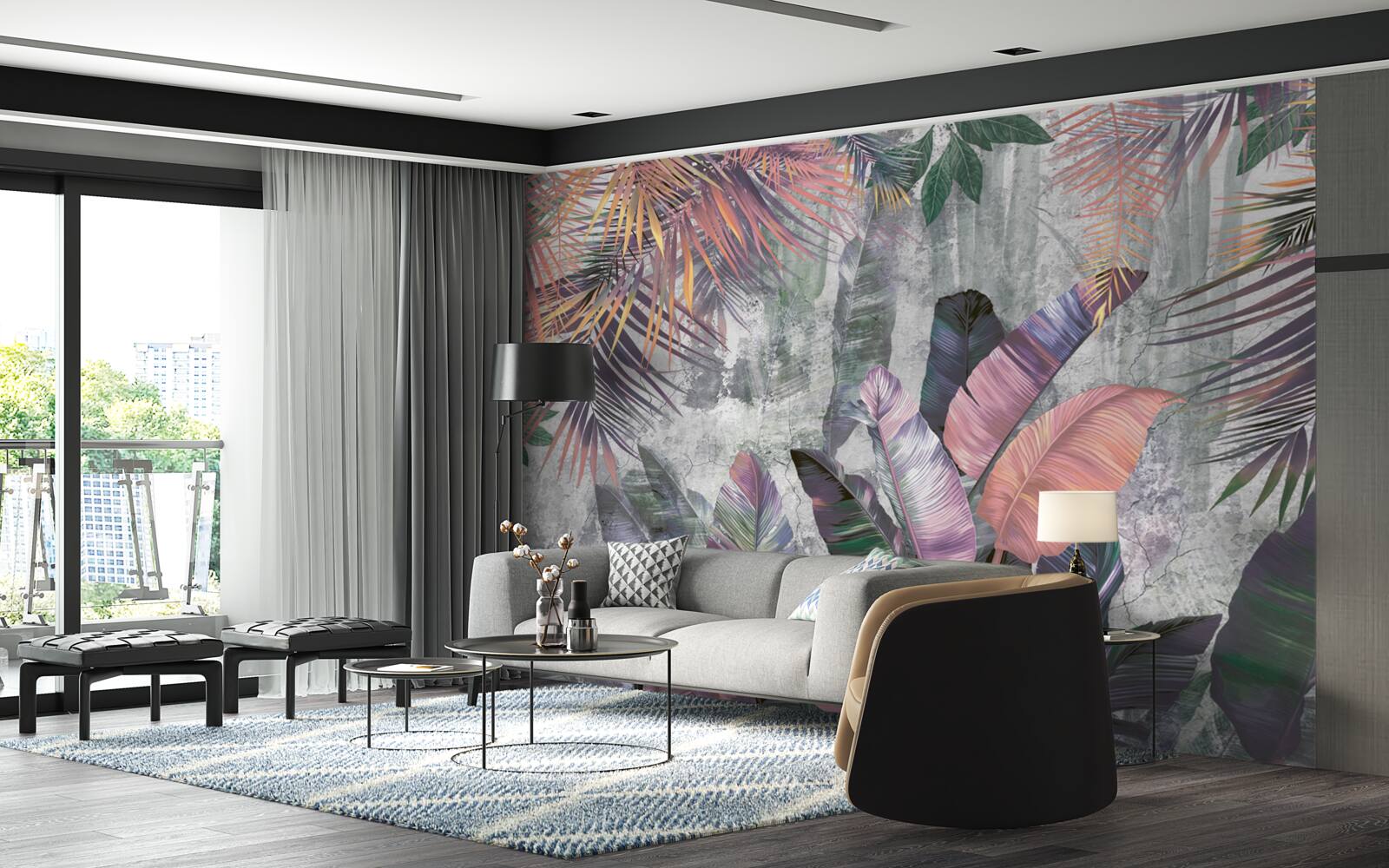 Фотошпалери пишні тропіки під час зливи