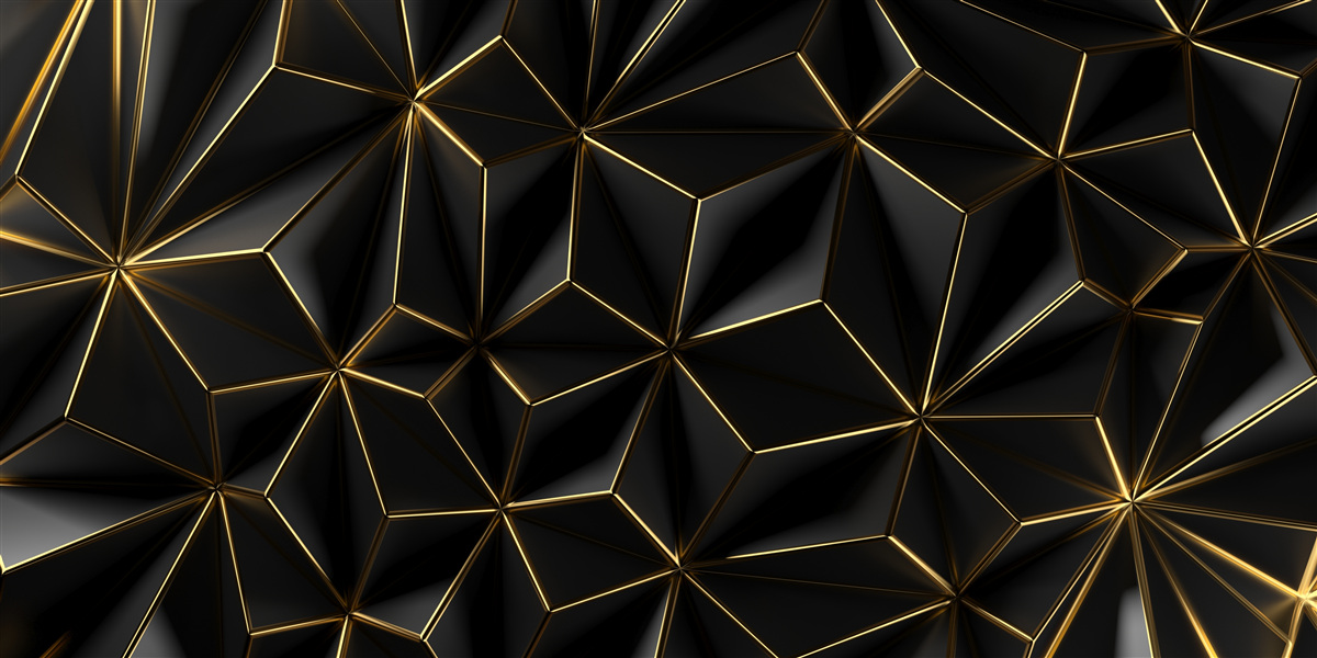 Фотошпалери чорні фігури з об'ємного золота