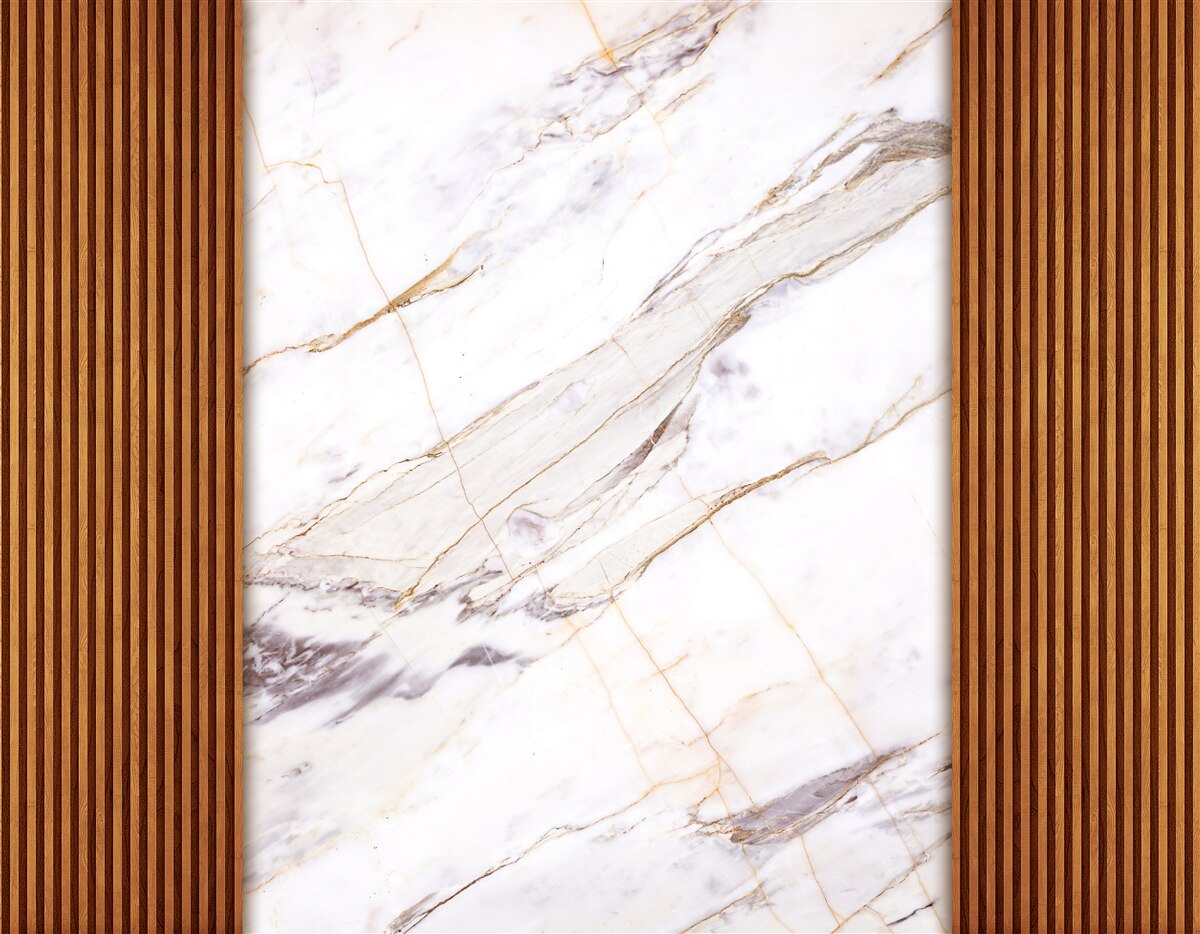 Фотошпалери дерево, оздоблене білим мармуром