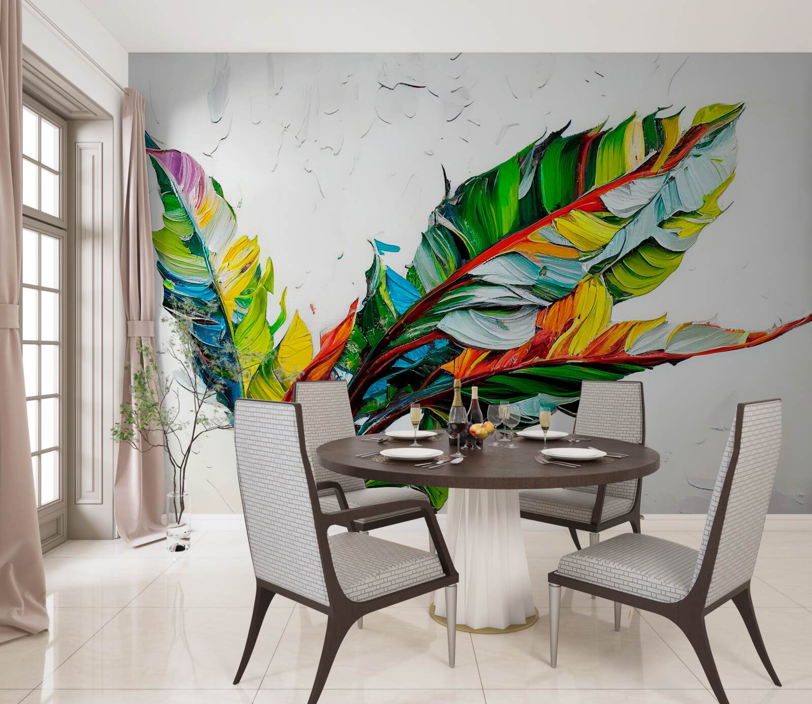 Фотошпалери аркуші, пофарбовані в яскраві кольори