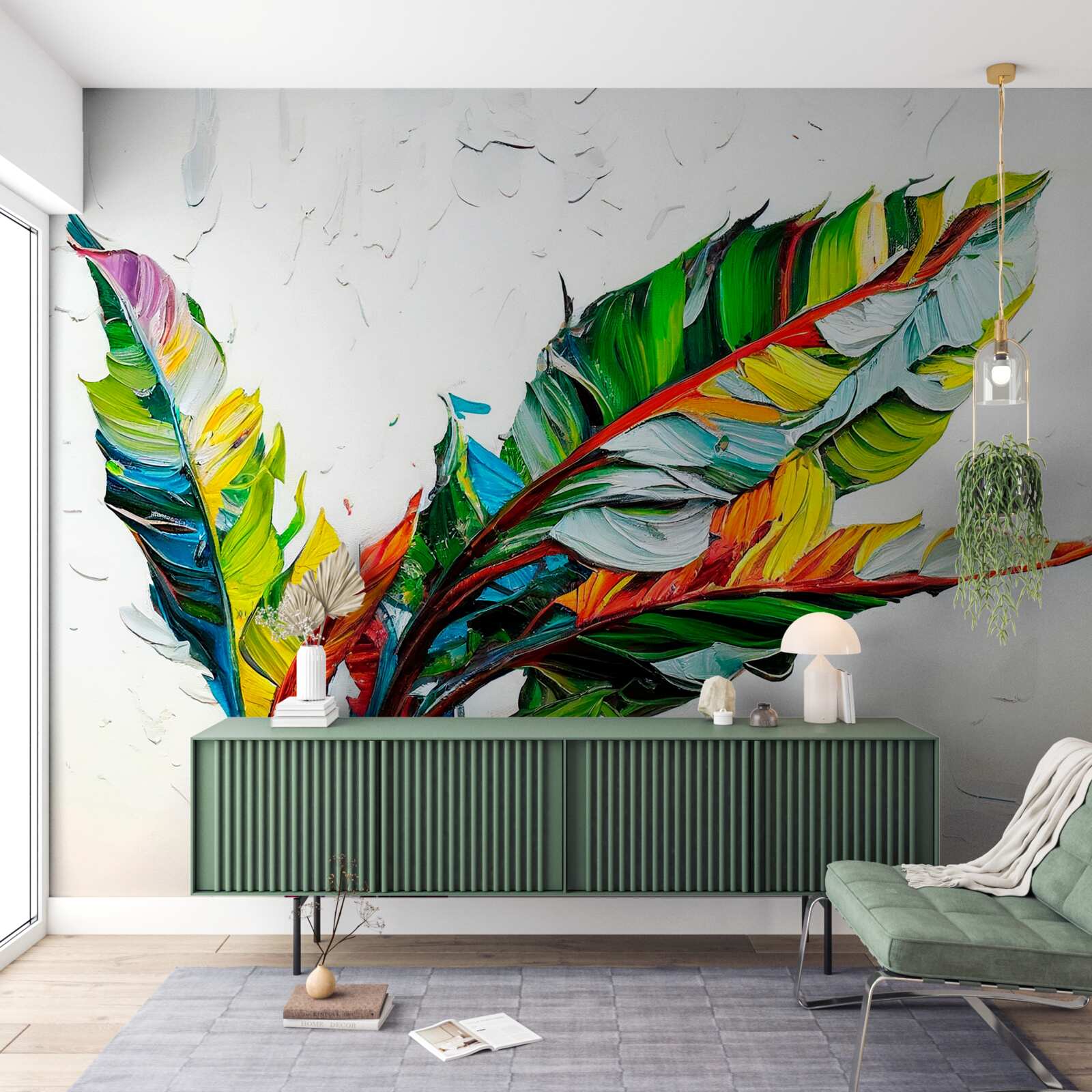 Фотошпалери аркуші, пофарбовані в яскраві кольори