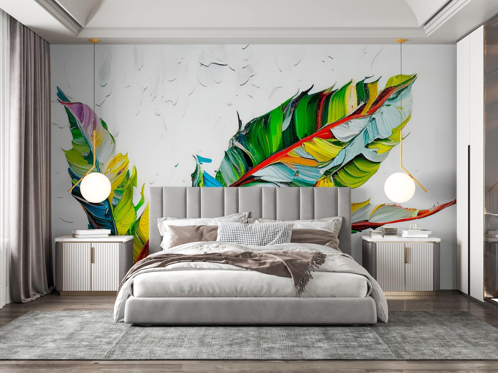 Фотошпалери аркуші, пофарбовані в яскраві кольори