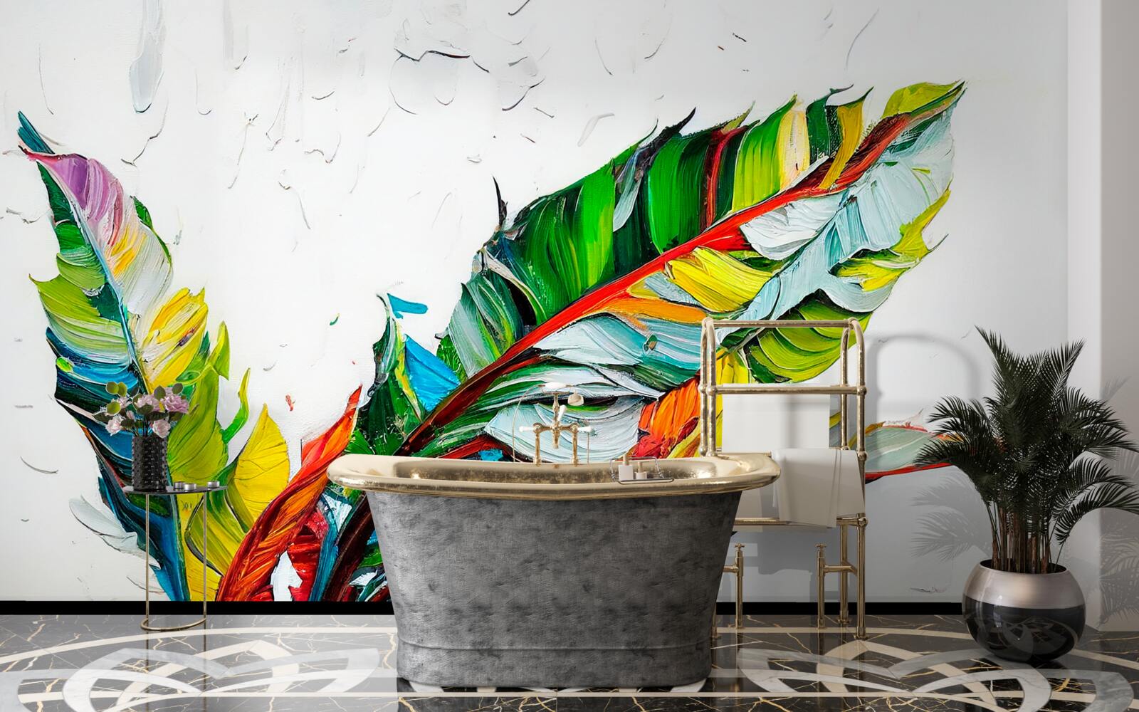 Фотошпалери аркуші, пофарбовані в яскраві кольори