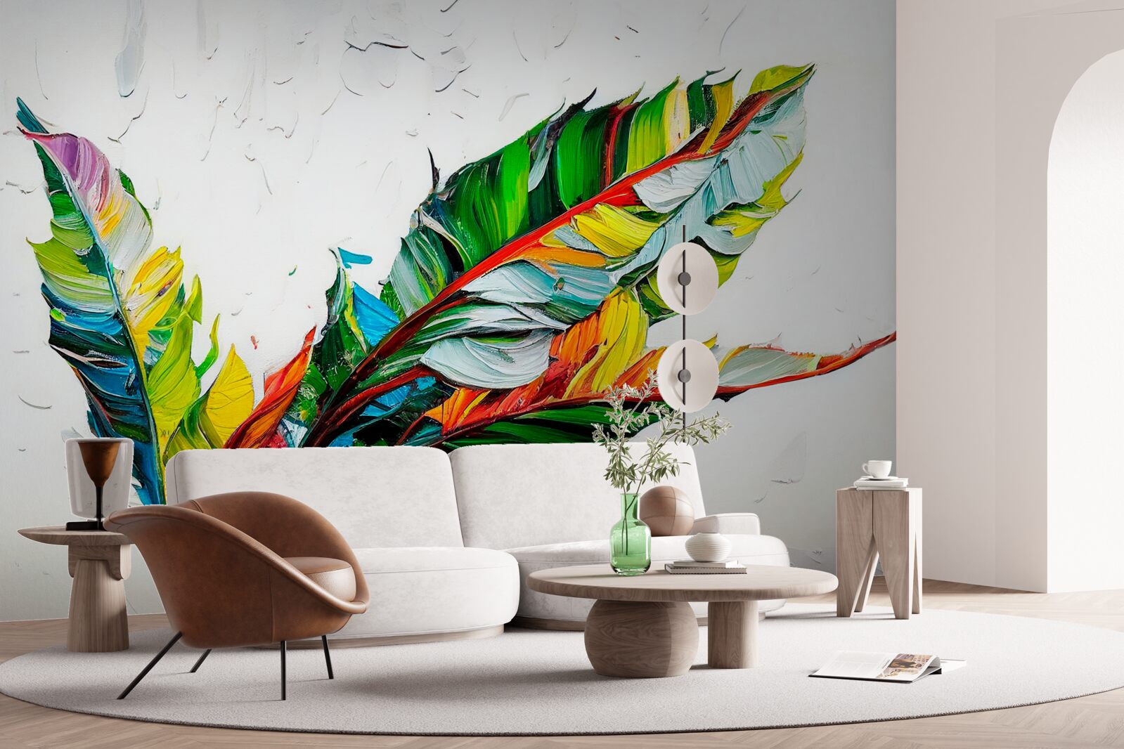 Фотошпалери аркуші, пофарбовані в яскраві кольори