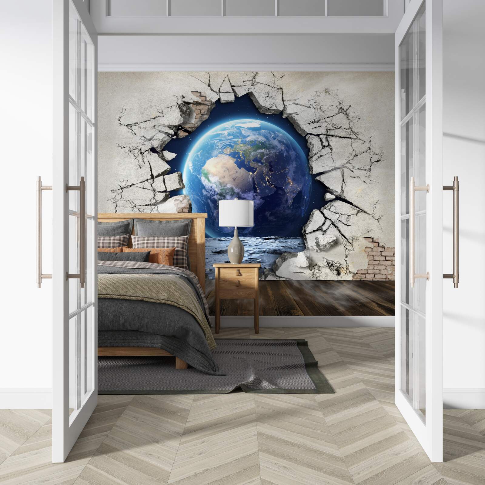 Фотошпалери планета за стіною