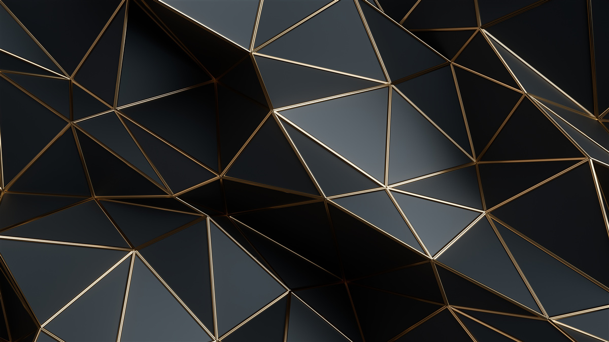 Фотошпалери чорні та золоті 3d-об'єкти