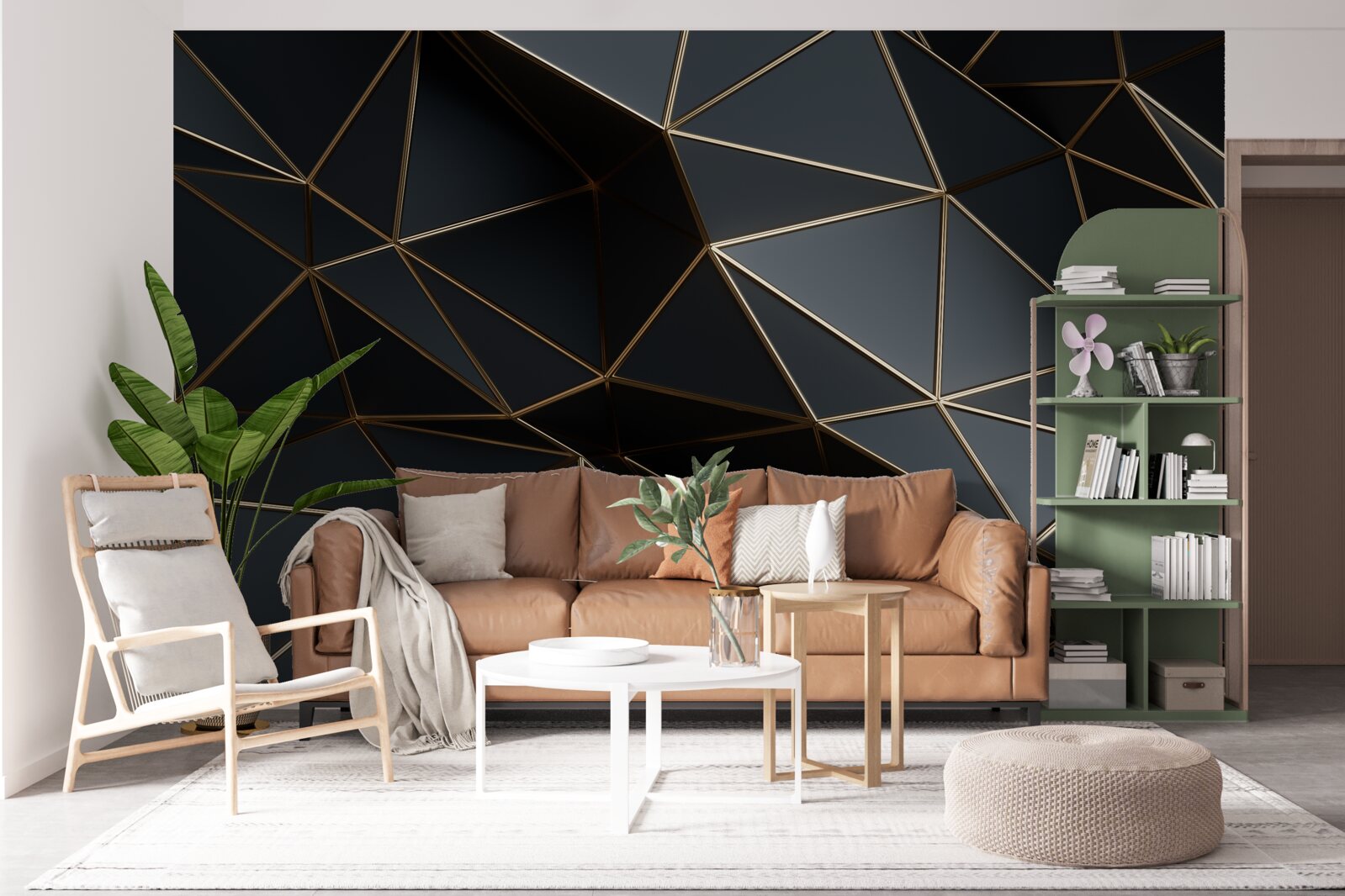 Фотошпалери чорні та золоті 3d-об'єкти