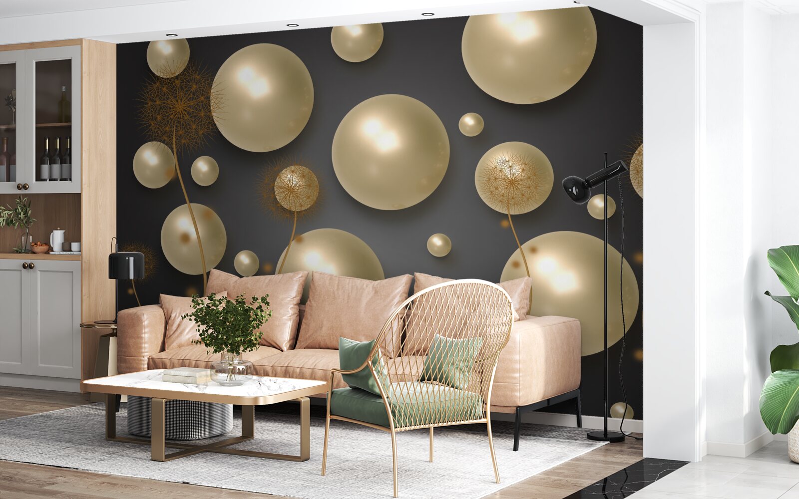 Фотошпалери тривимірна абстракція у вигляді багатоніжок