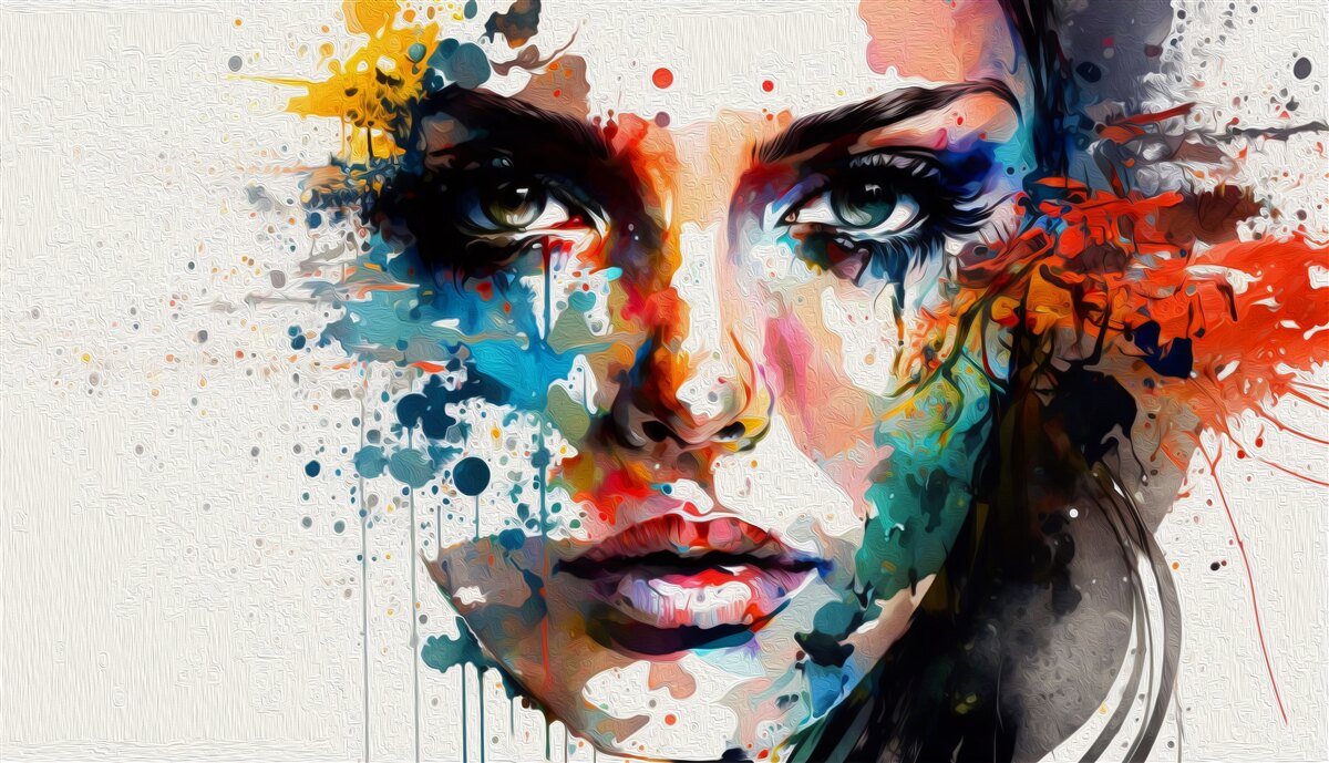 Фотошпалери дівчина в соковитих кольорах