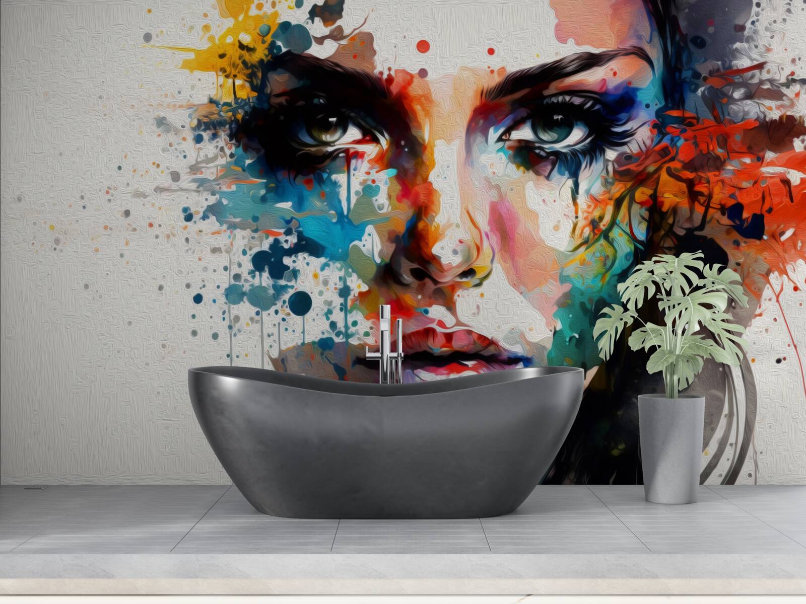 Фотошпалери дівчина в соковитих кольорах