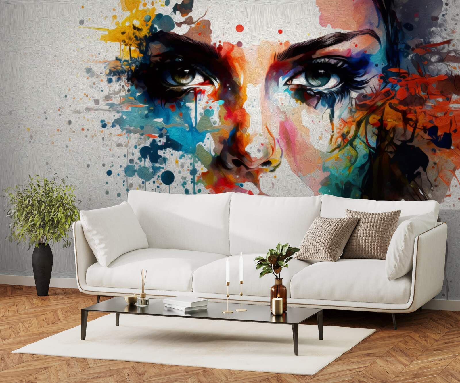 Фотошпалери дівчина в соковитих кольорах