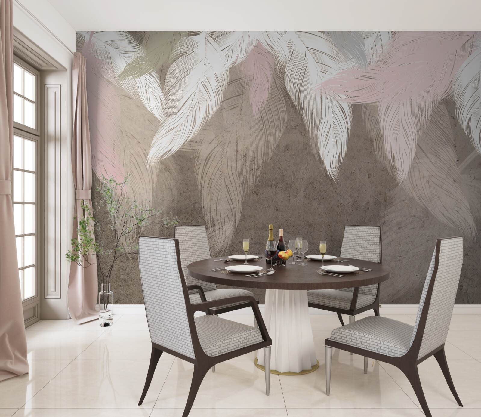 Фотошпалери повітряне пір'я падає