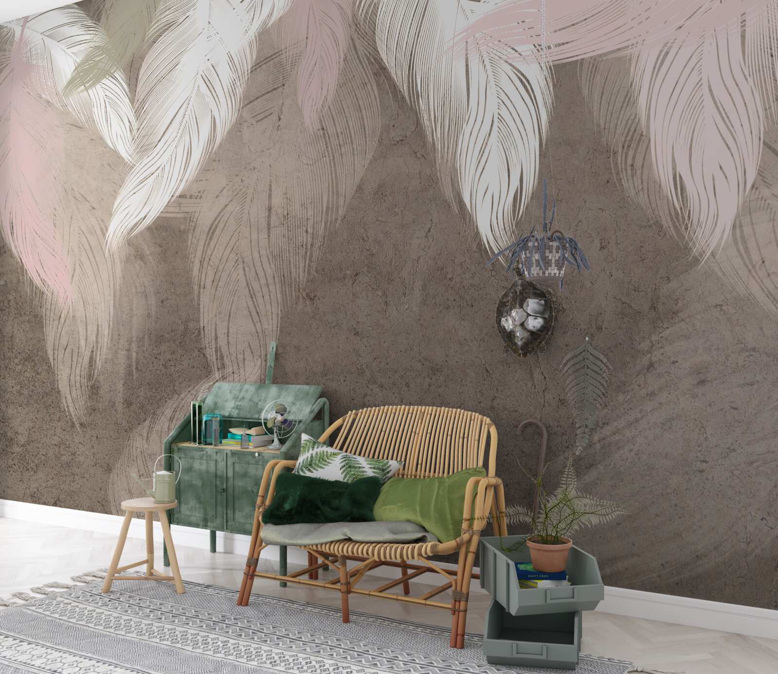 Фотошпалери повітряне пір'я падає