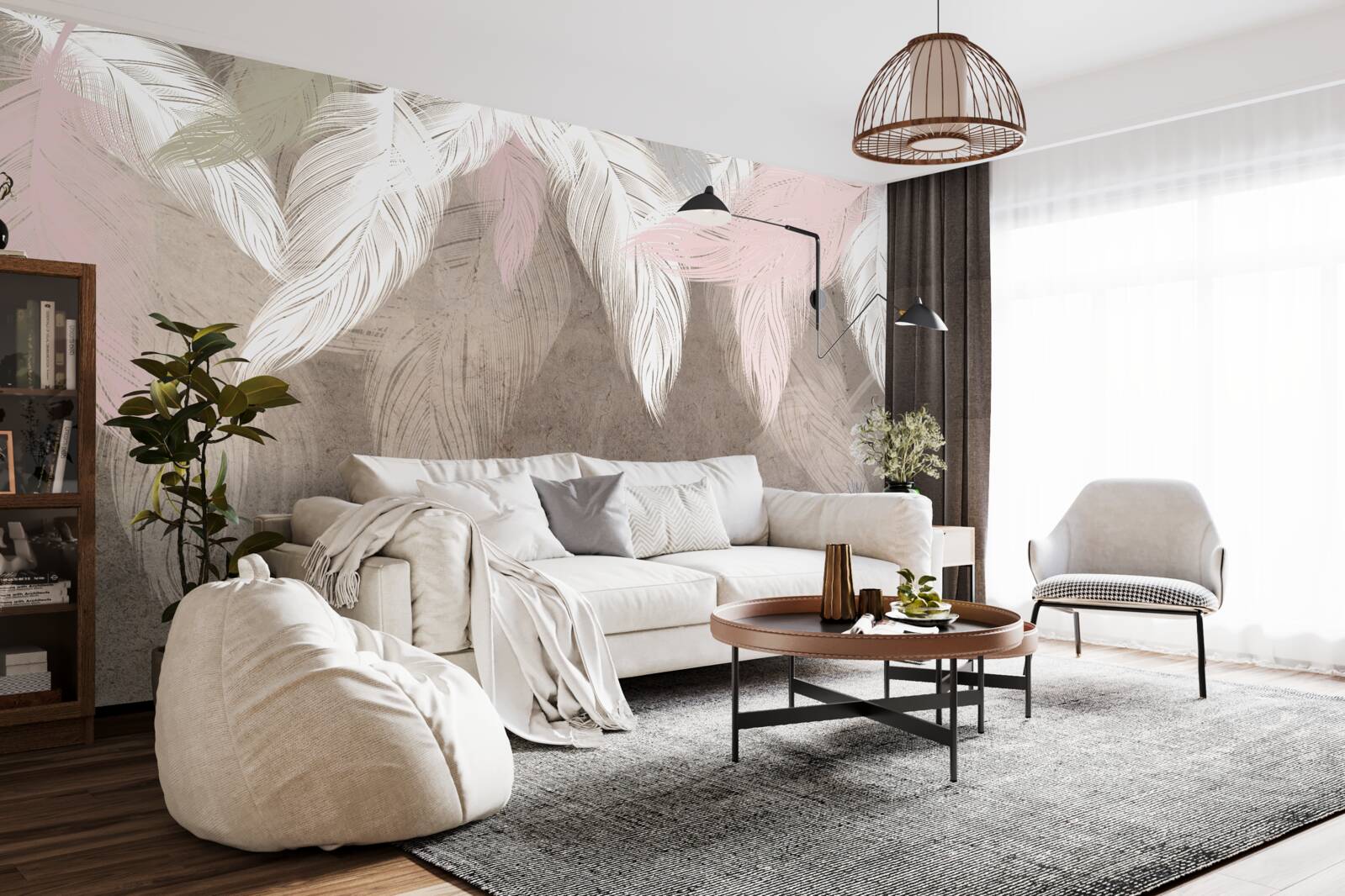 Фотошпалери повітряне пір'я падає