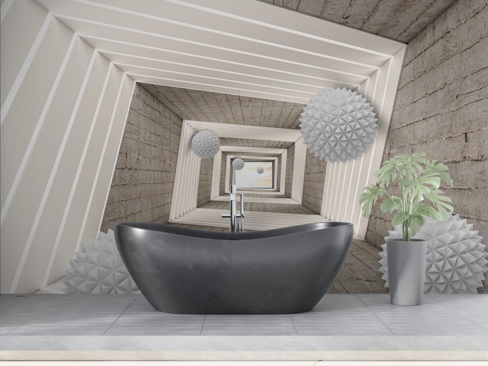 Фотошпалери нескінченний кульовий тунель