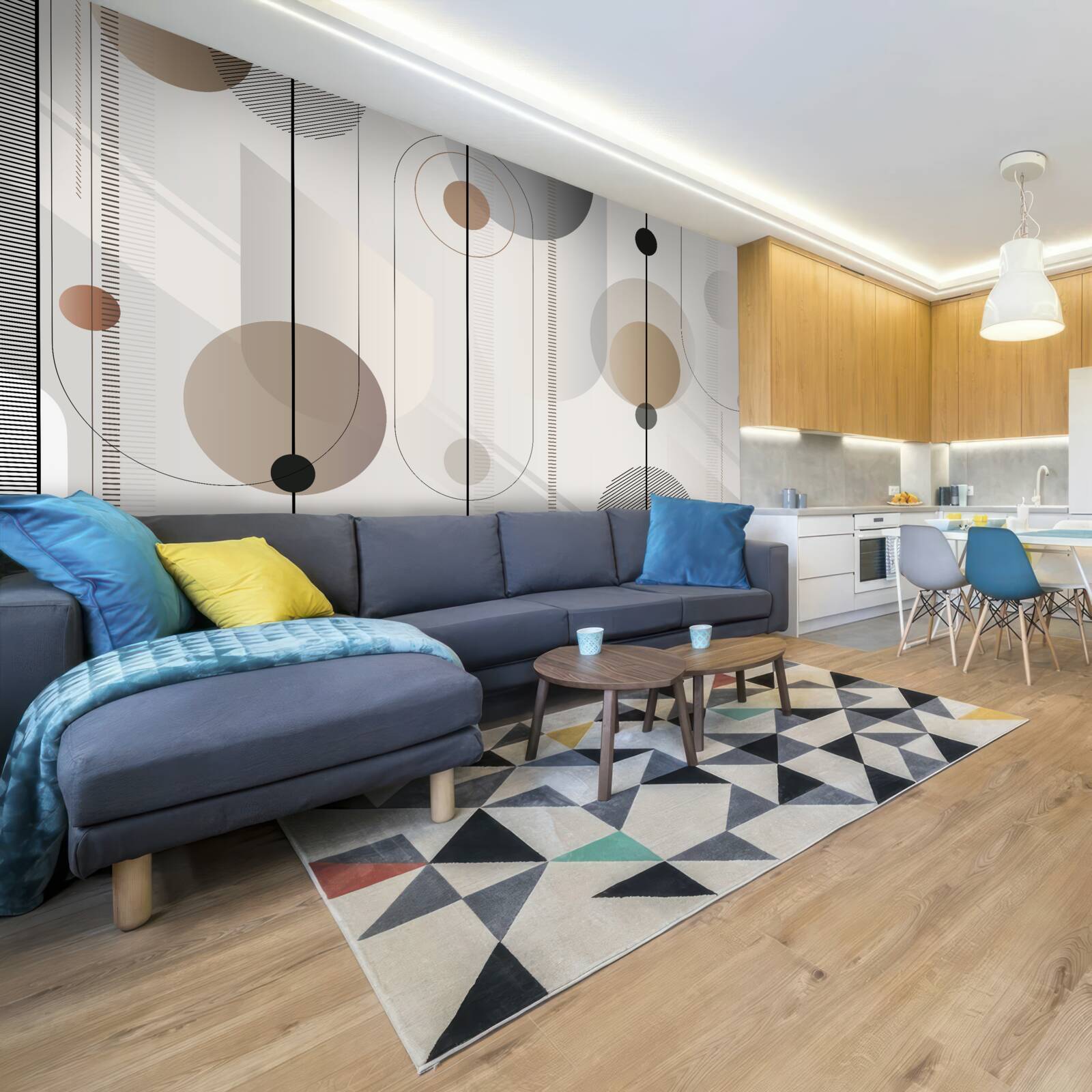 Фотошпалери світлі лінії та абстрактні кола