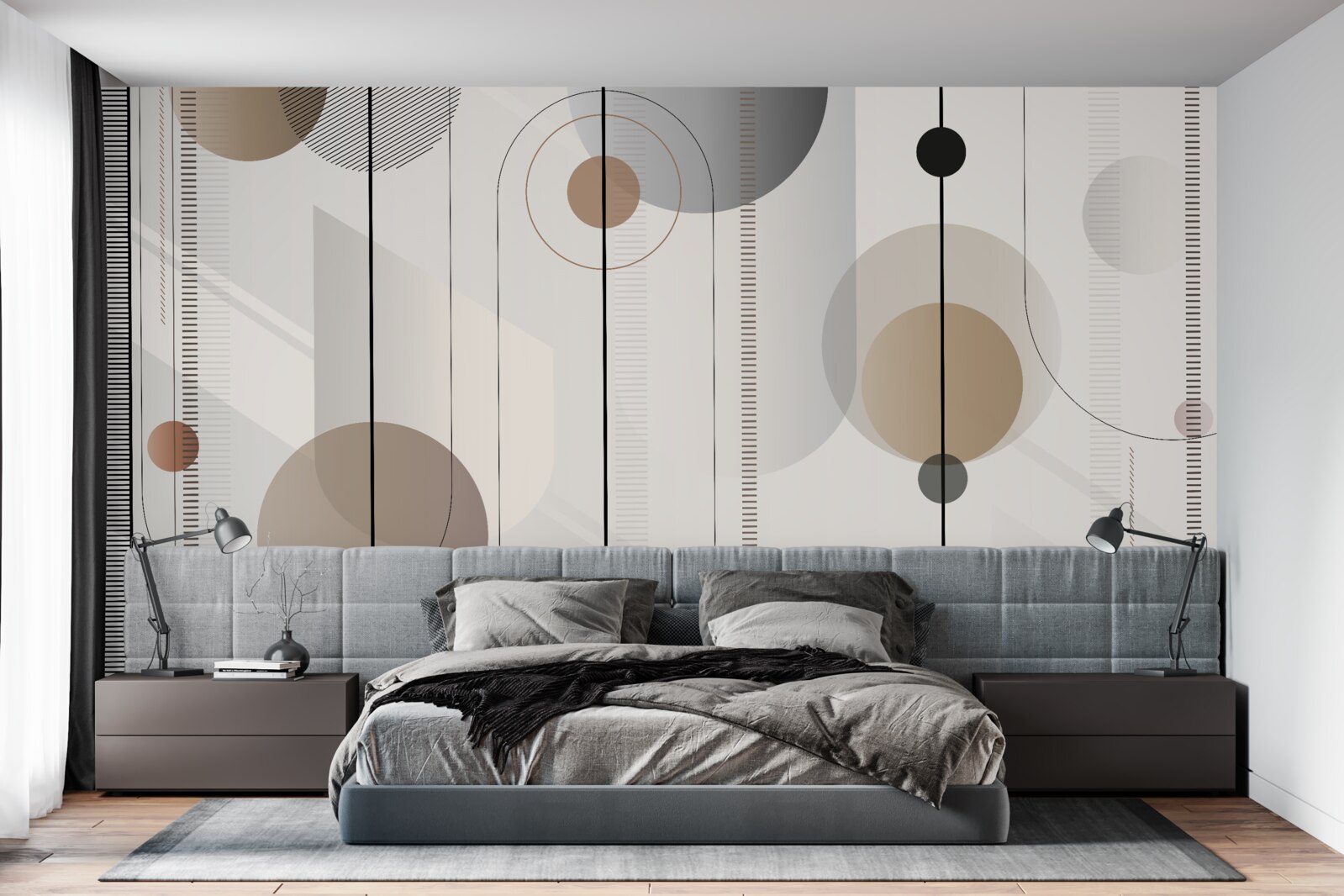 Фотошпалери світлі лінії та абстрактні кола