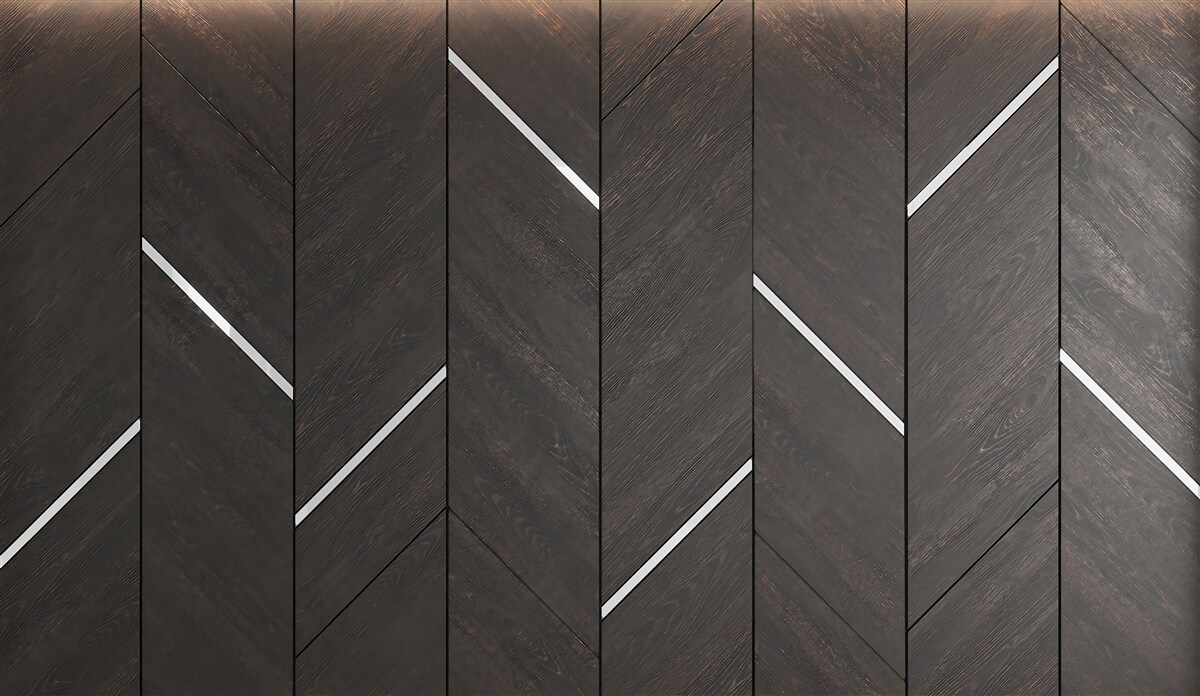 Фотошпалери паркет чорний з білими смугами