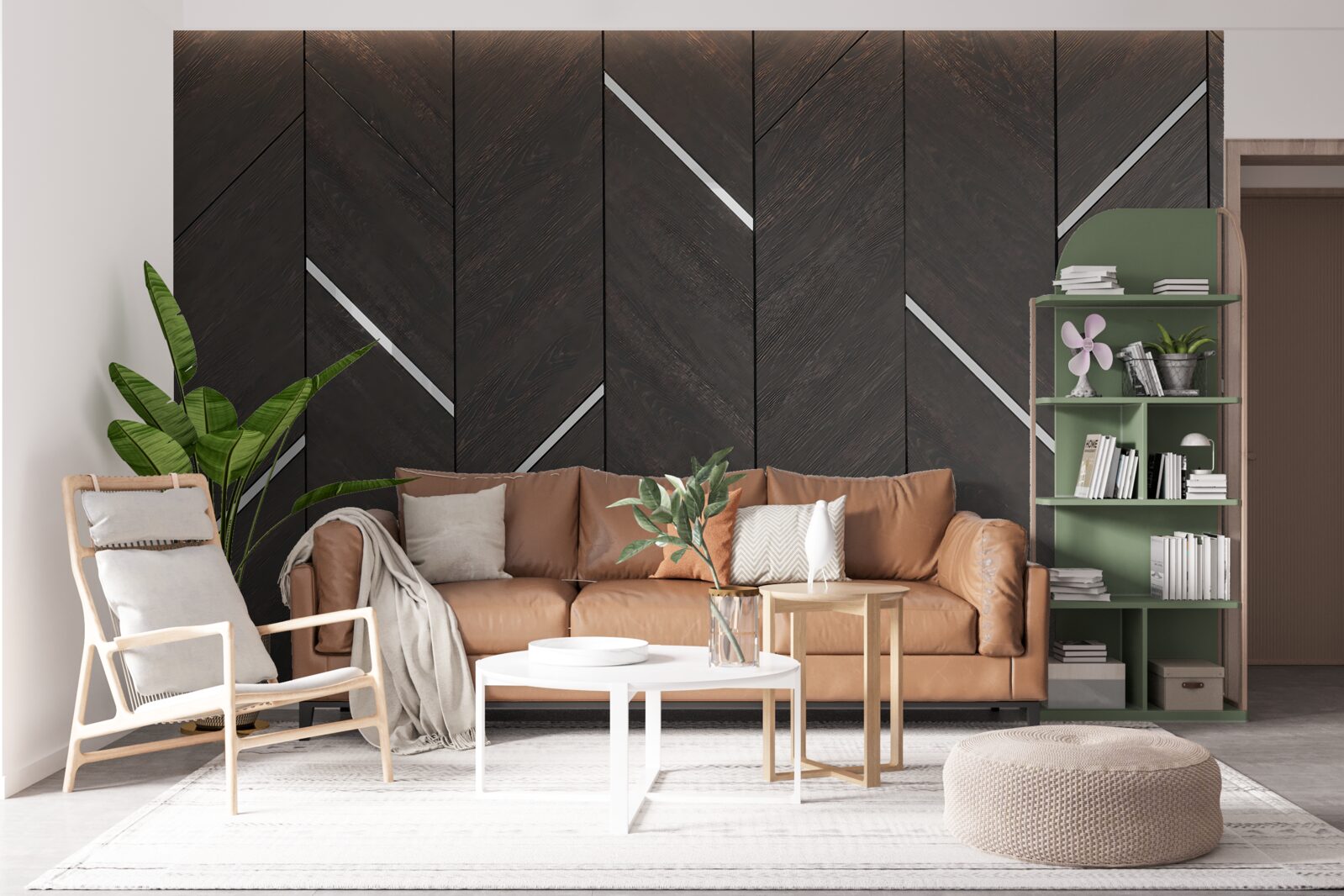 Фотошпалери паркет чорний з білими смугами