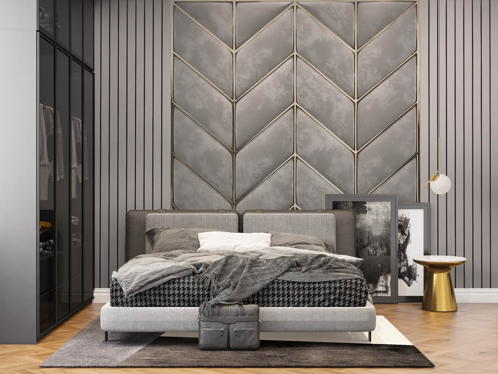 Фотошпалери сіро-золотиста текстура