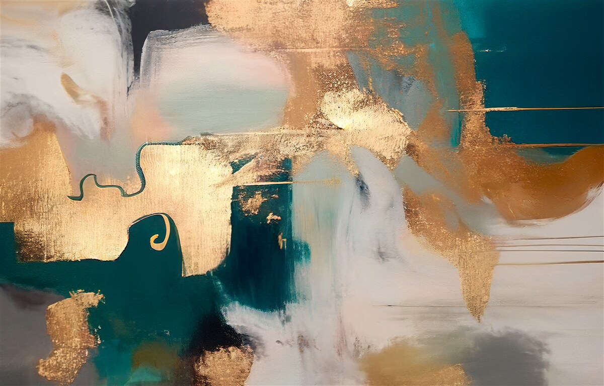 Фотошпалери розмазане золото на сірому мармурі