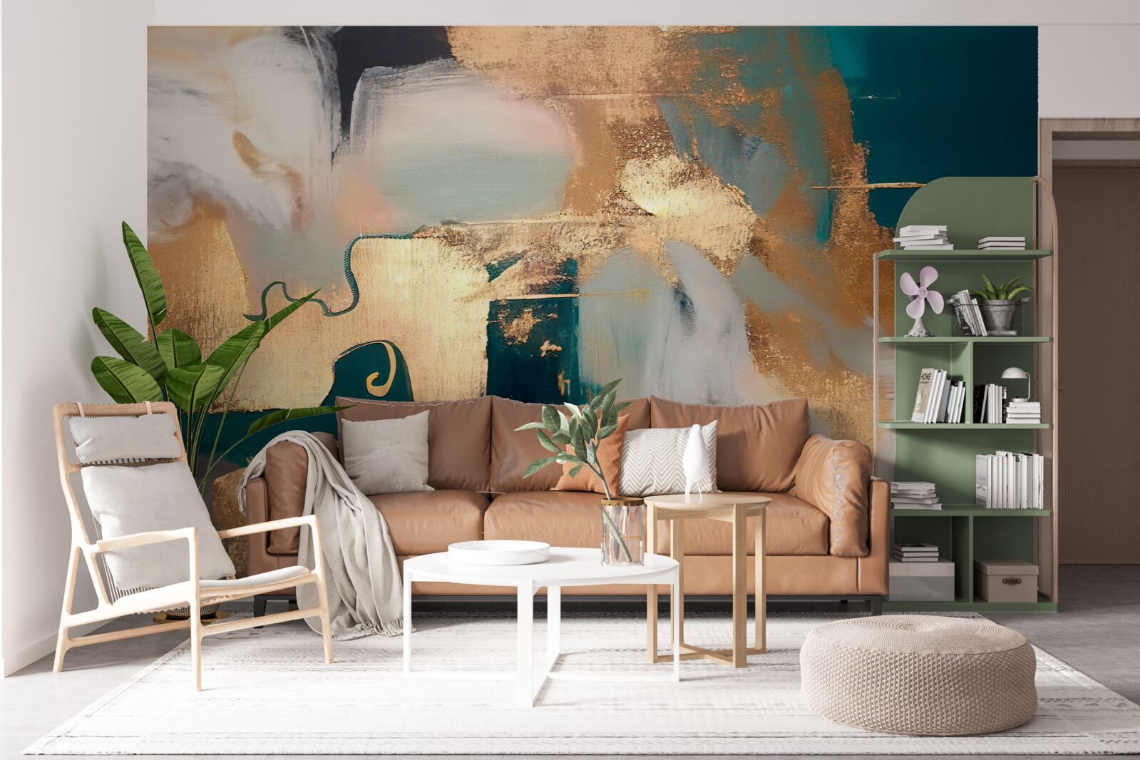 Фотошпалери розмазане золото на сірому мармурі