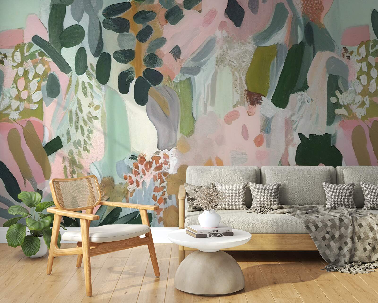 Фотошпалери листя джунглів в абстрактному стилі