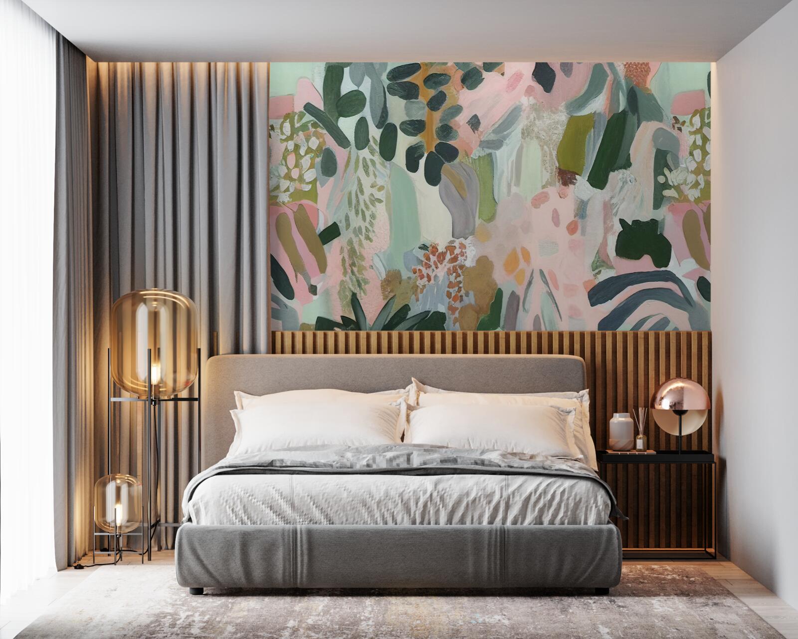 Фотошпалери листя джунглів в абстрактному стилі