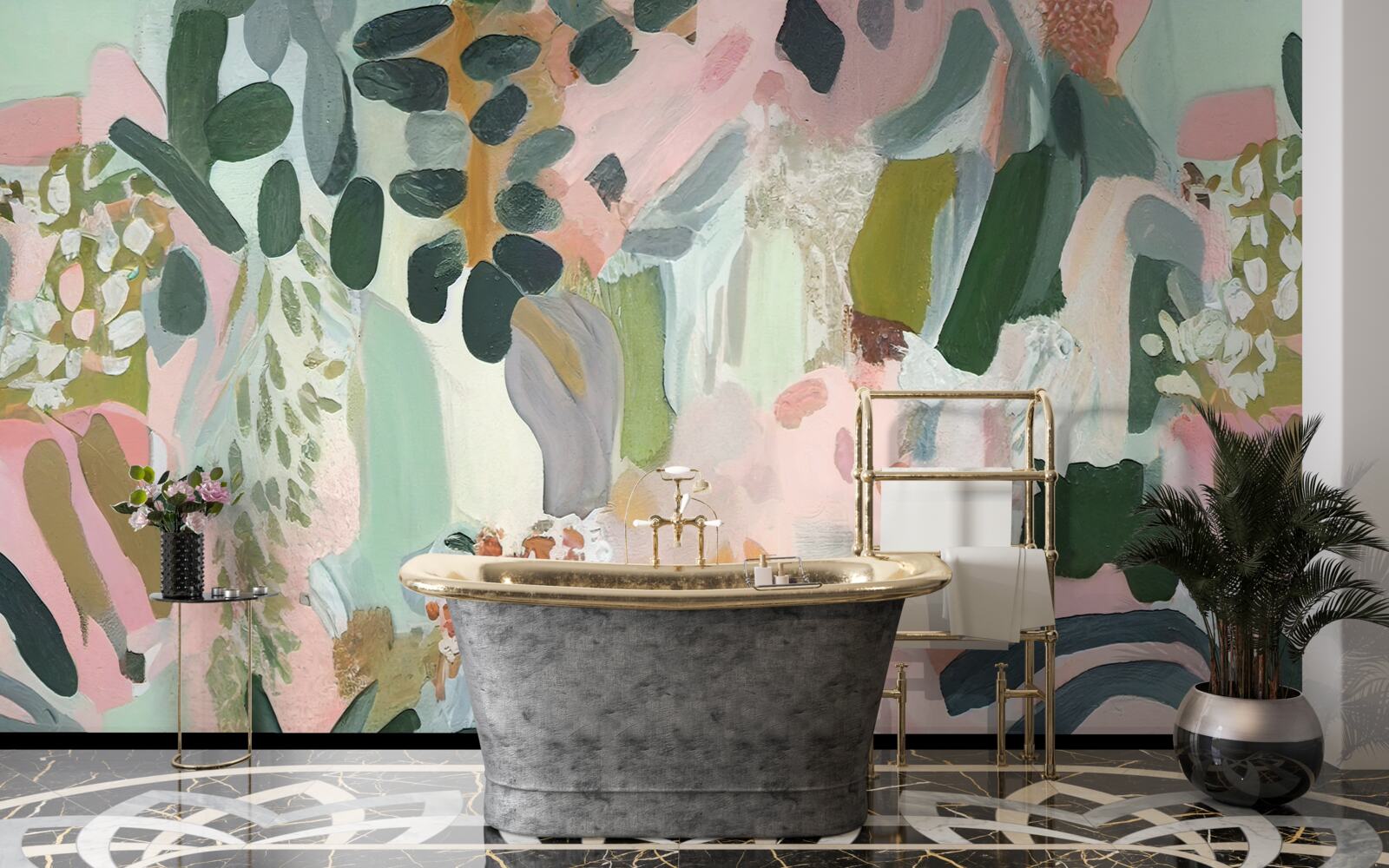 Фотошпалери листя джунглів в абстрактному стилі