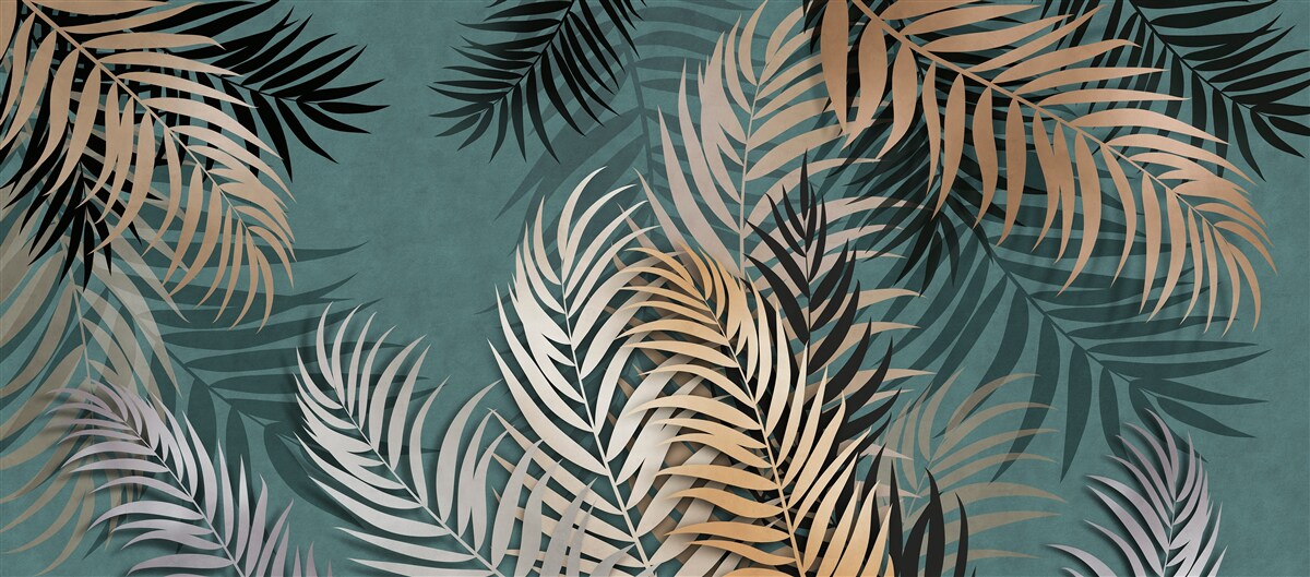 Фотошпалери золотиста папороть вночі