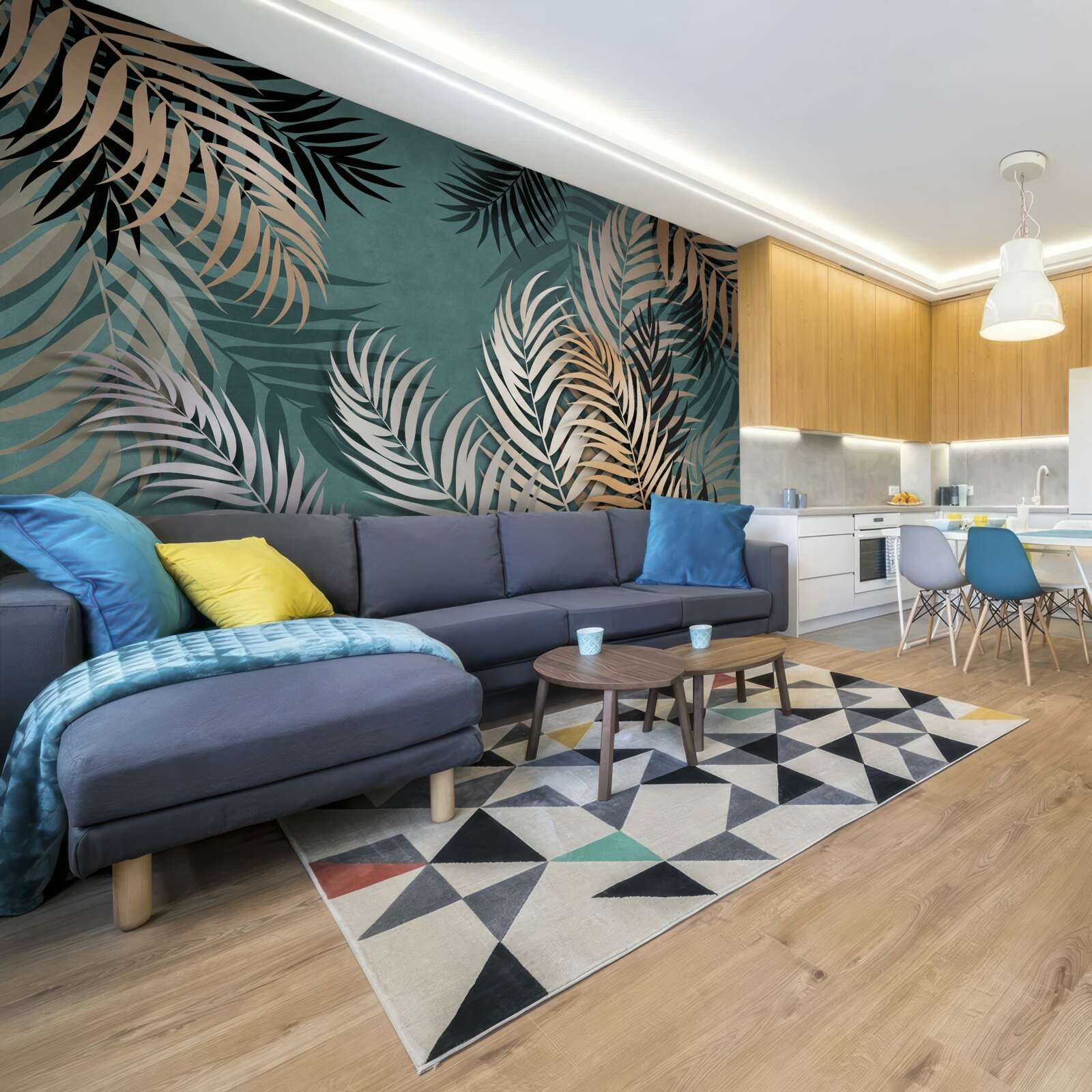 Фотошпалери золотиста папороть вночі