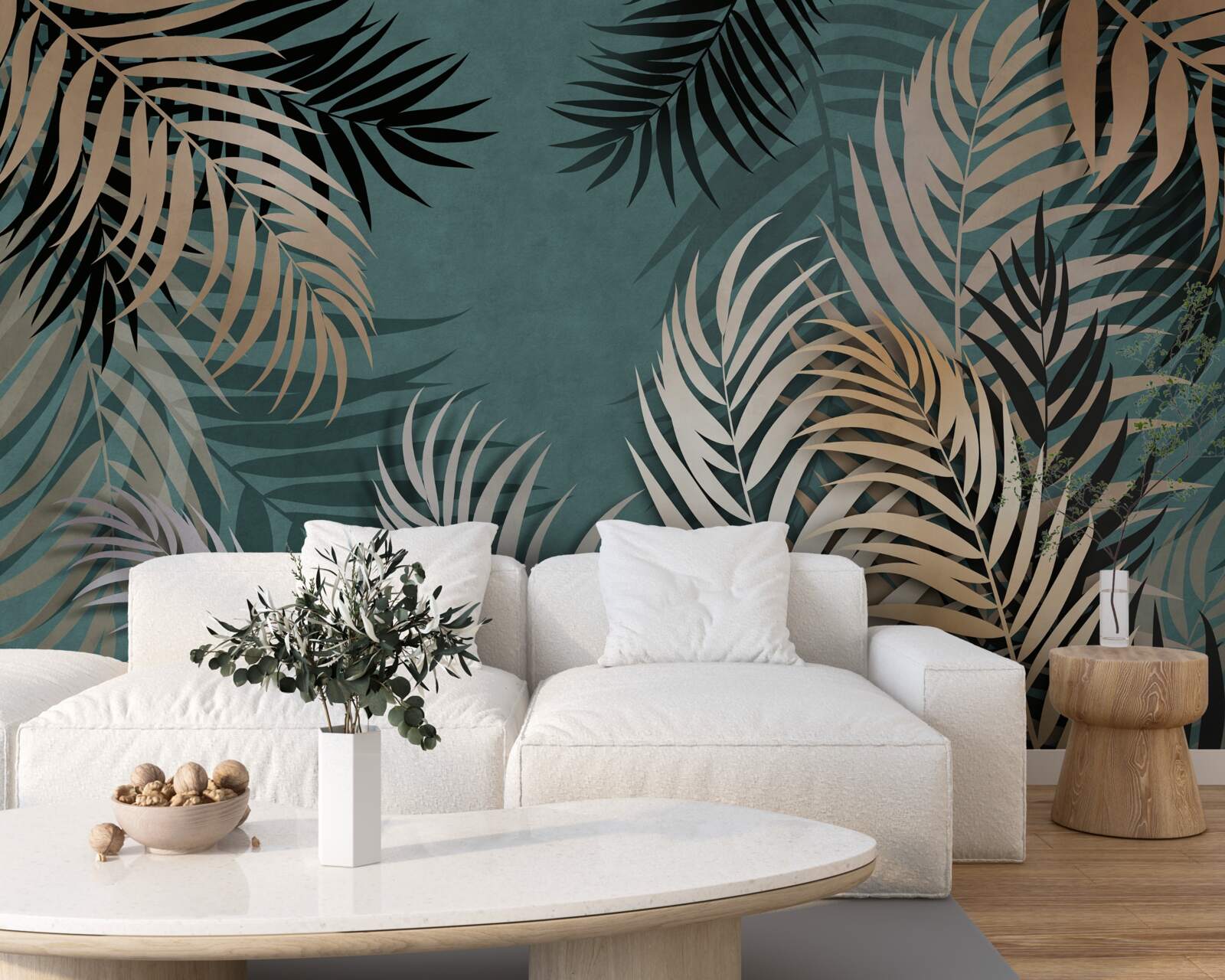 Фотошпалери золотиста папороть вночі