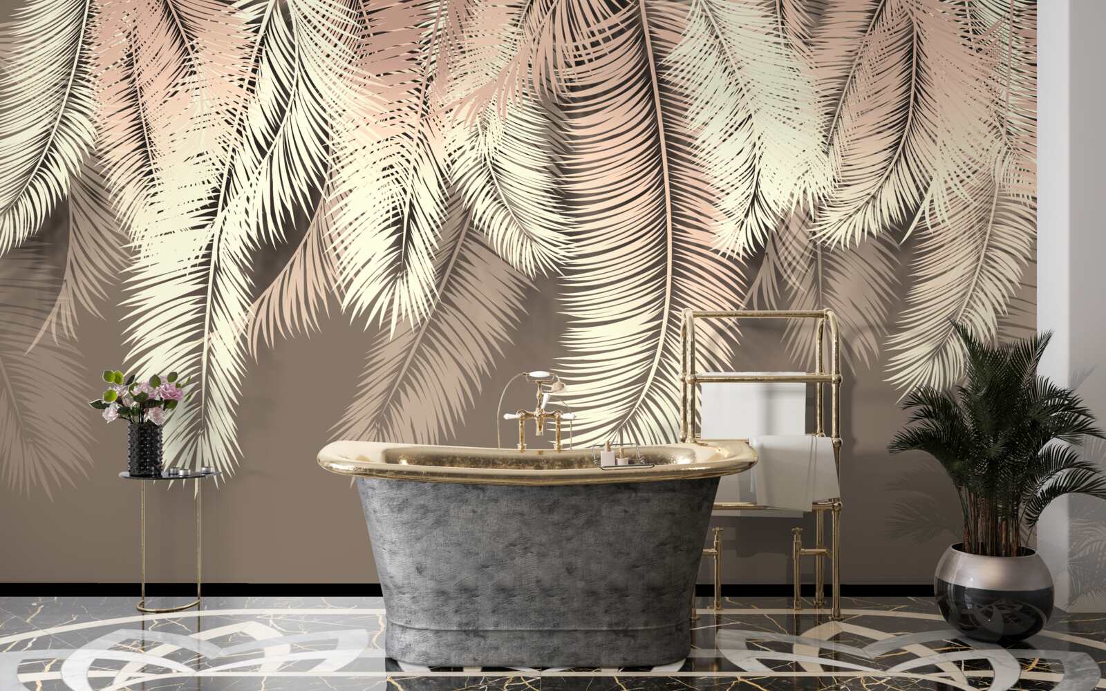 Фотошпалери пухнасте листя звисає