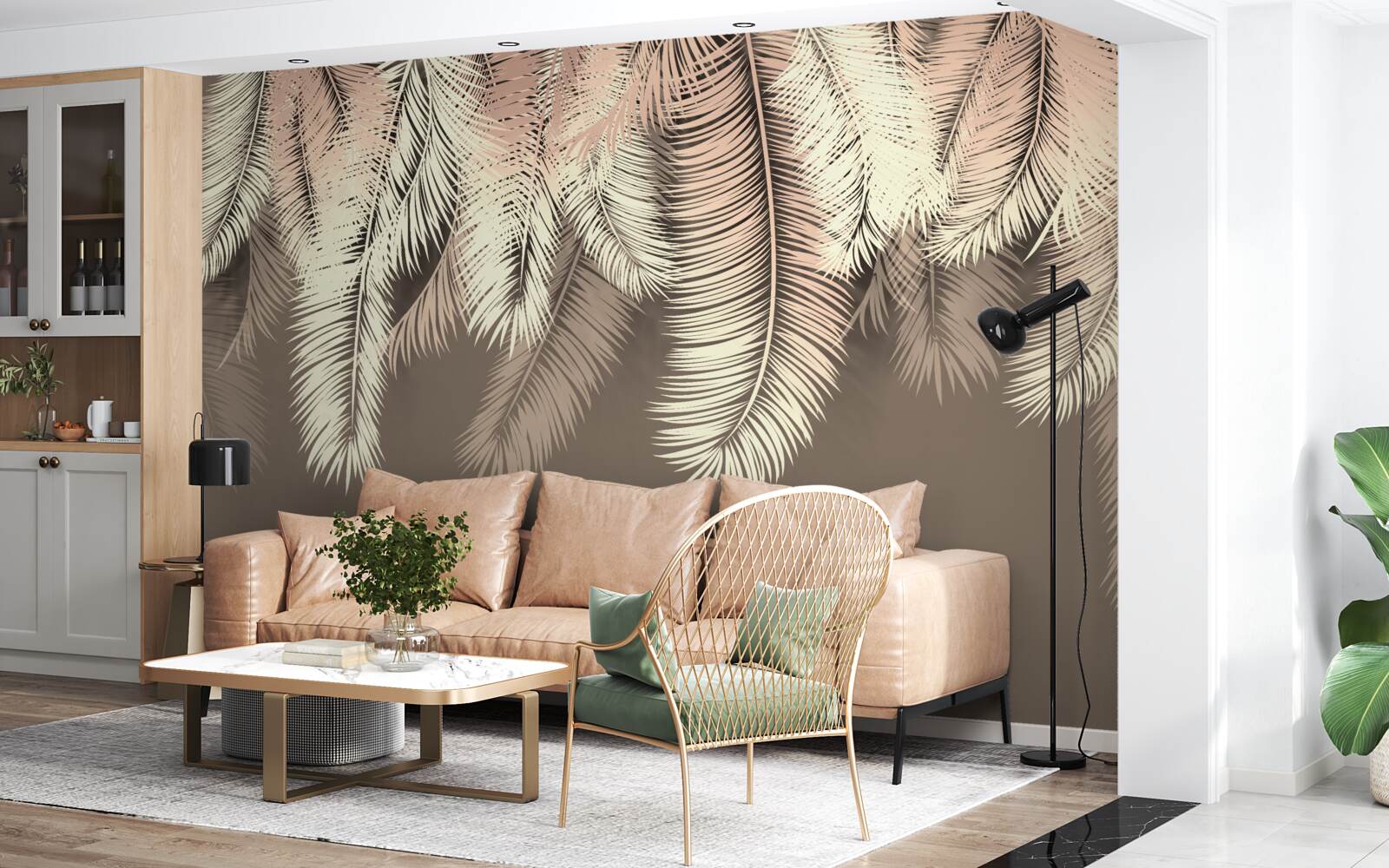 Фотошпалери пухнасте листя звисає