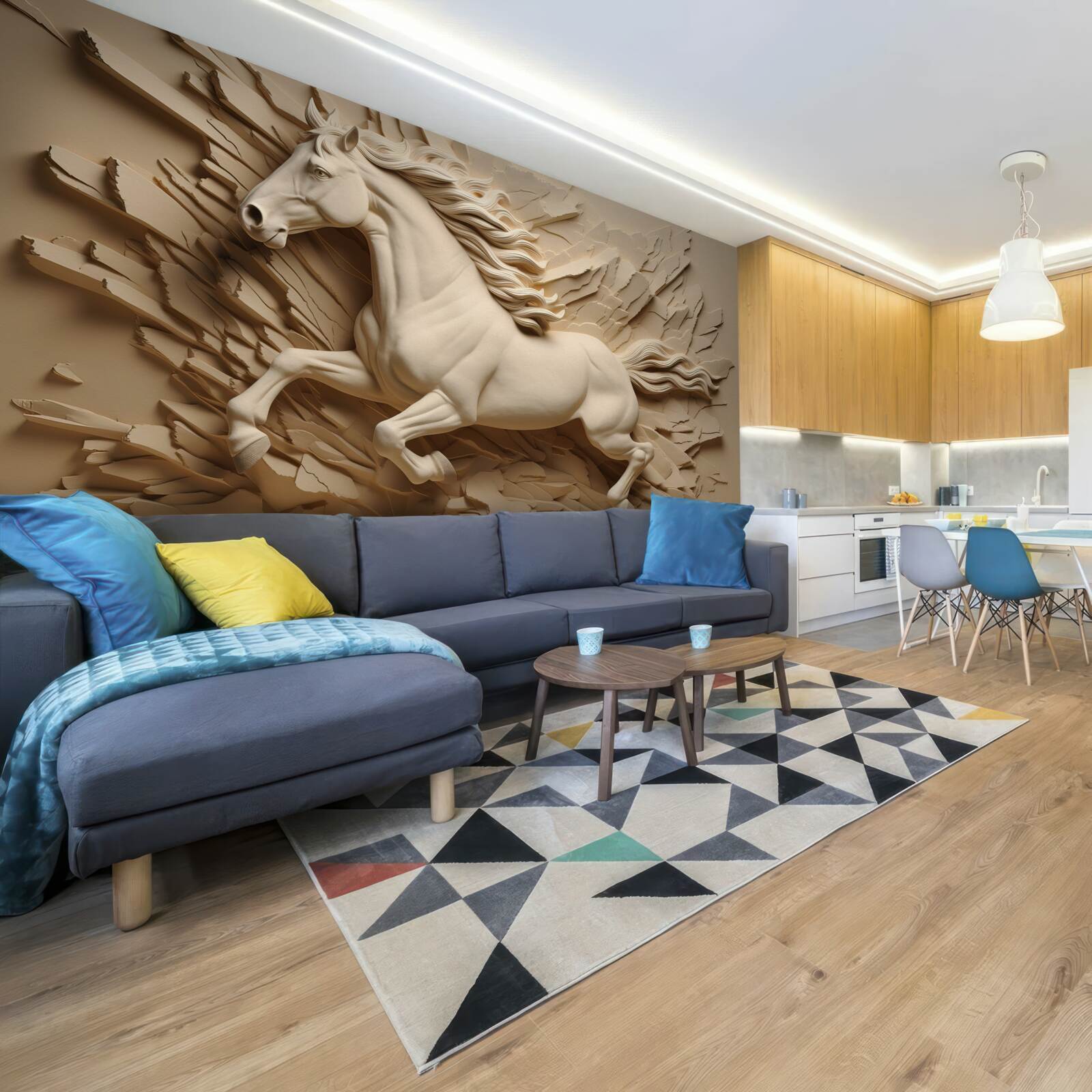 Фотошпалери 3d зображення коня, що біжить