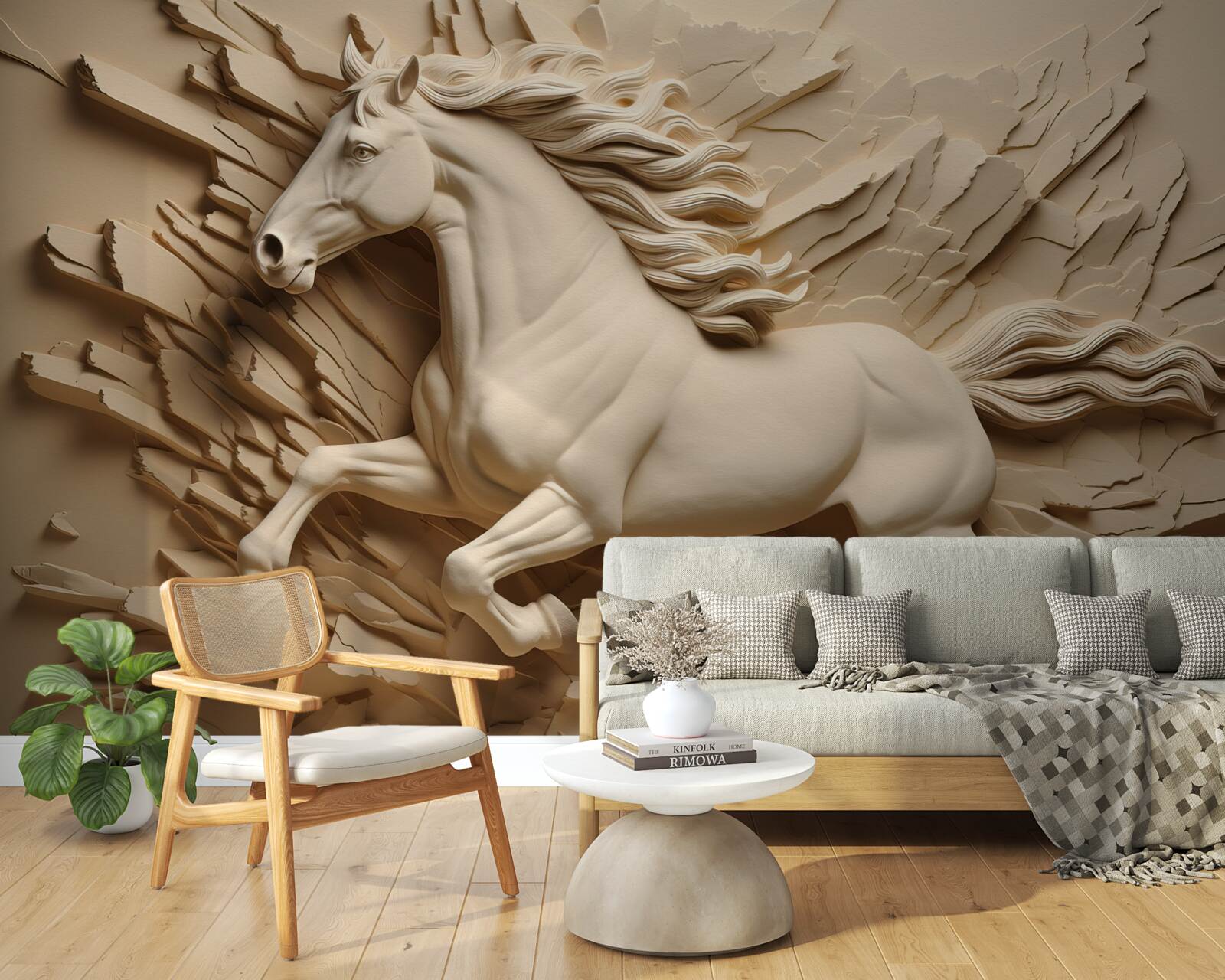 Фотошпалери 3d зображення коня, що біжить