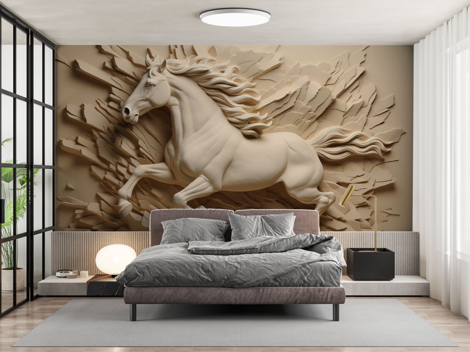 Фотошпалери 3d зображення коня, що біжить