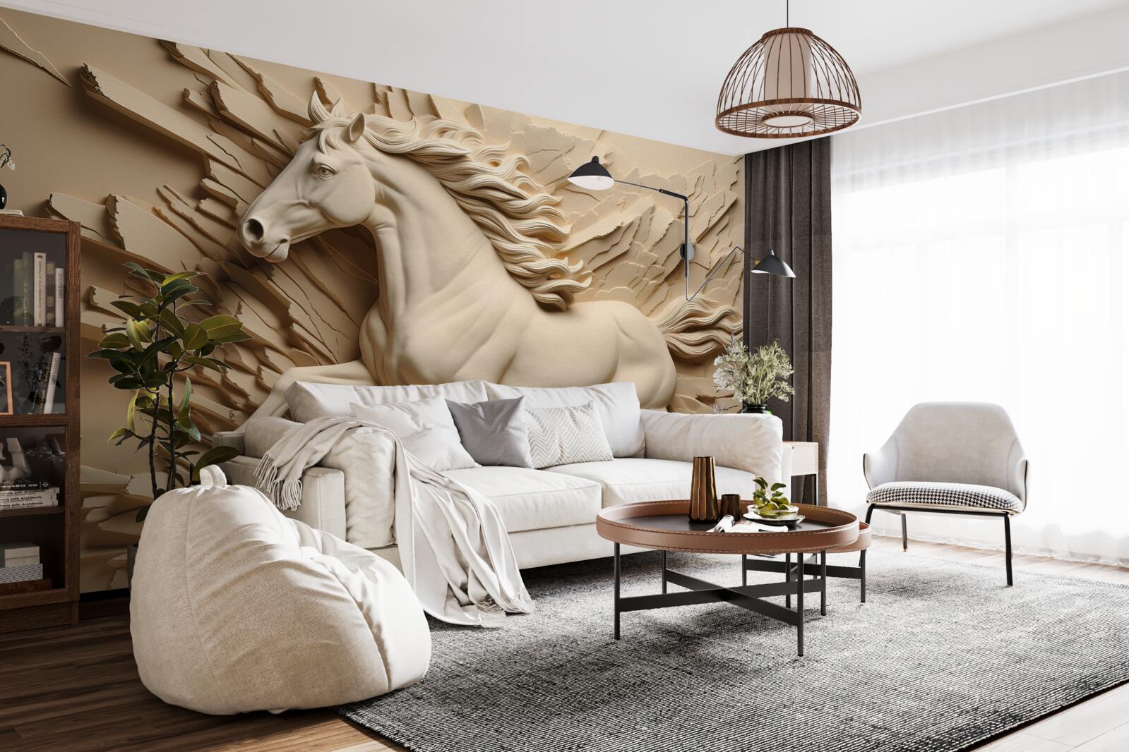 Фотошпалери 3d зображення коня, що біжить