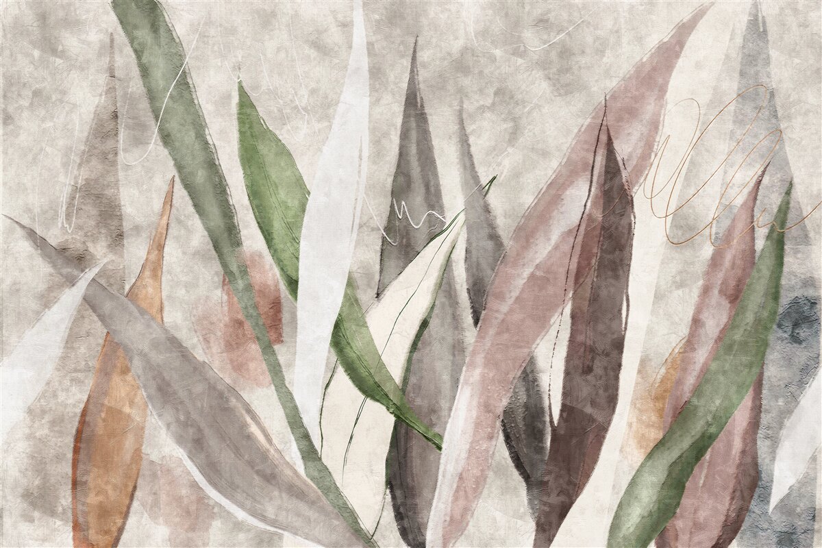 Фотошпалери барвисте листя джунглів, витягнуте в довжину